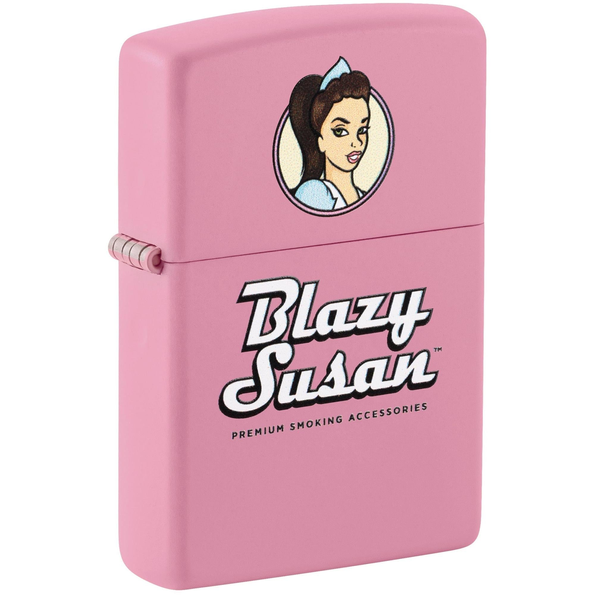 Zippo Lighter: Blazy Susan Logo - Pink Matte 46770