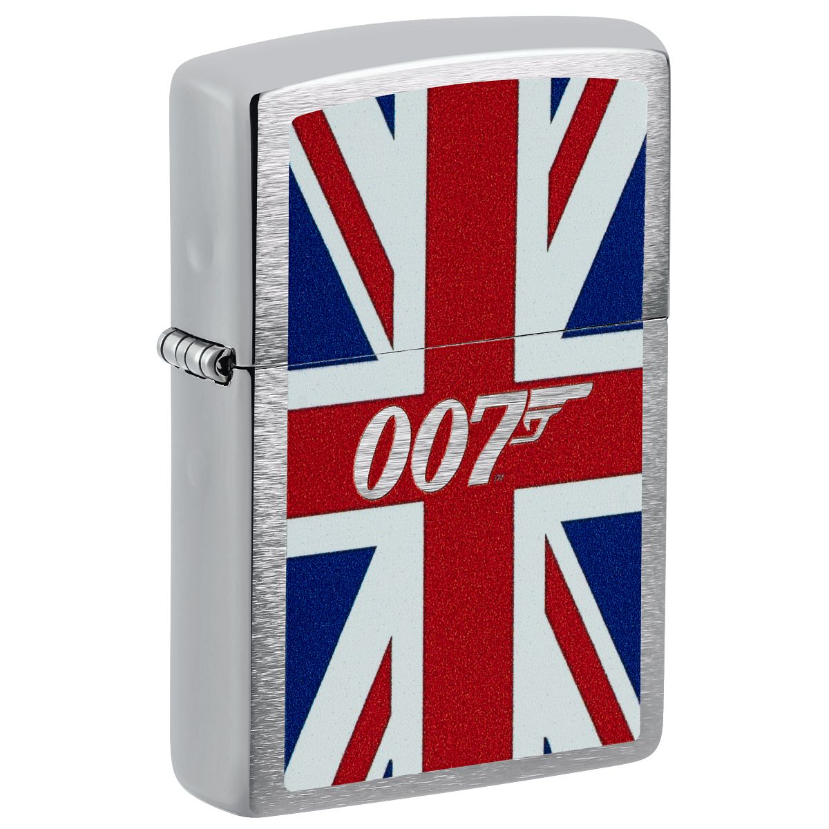 Zippo Lighter: James Bond, Union Jack - Brushed Chrome 46801