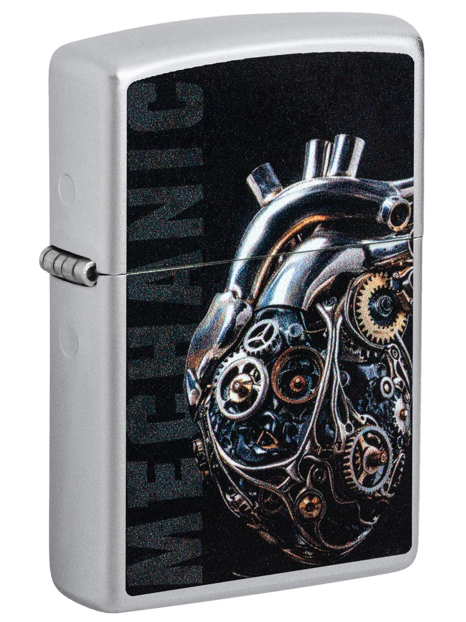 Zippo Lighter: Steampunk Mechanical Heart - Satin Chrome 46829
