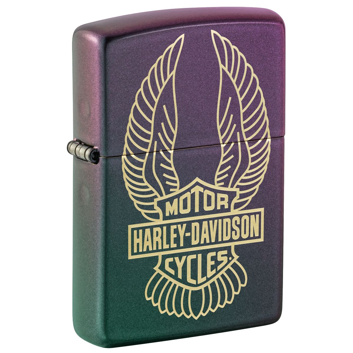 Zippo Lighter: Harley-Davidson Wings, Engraved - Iridescent 46859
