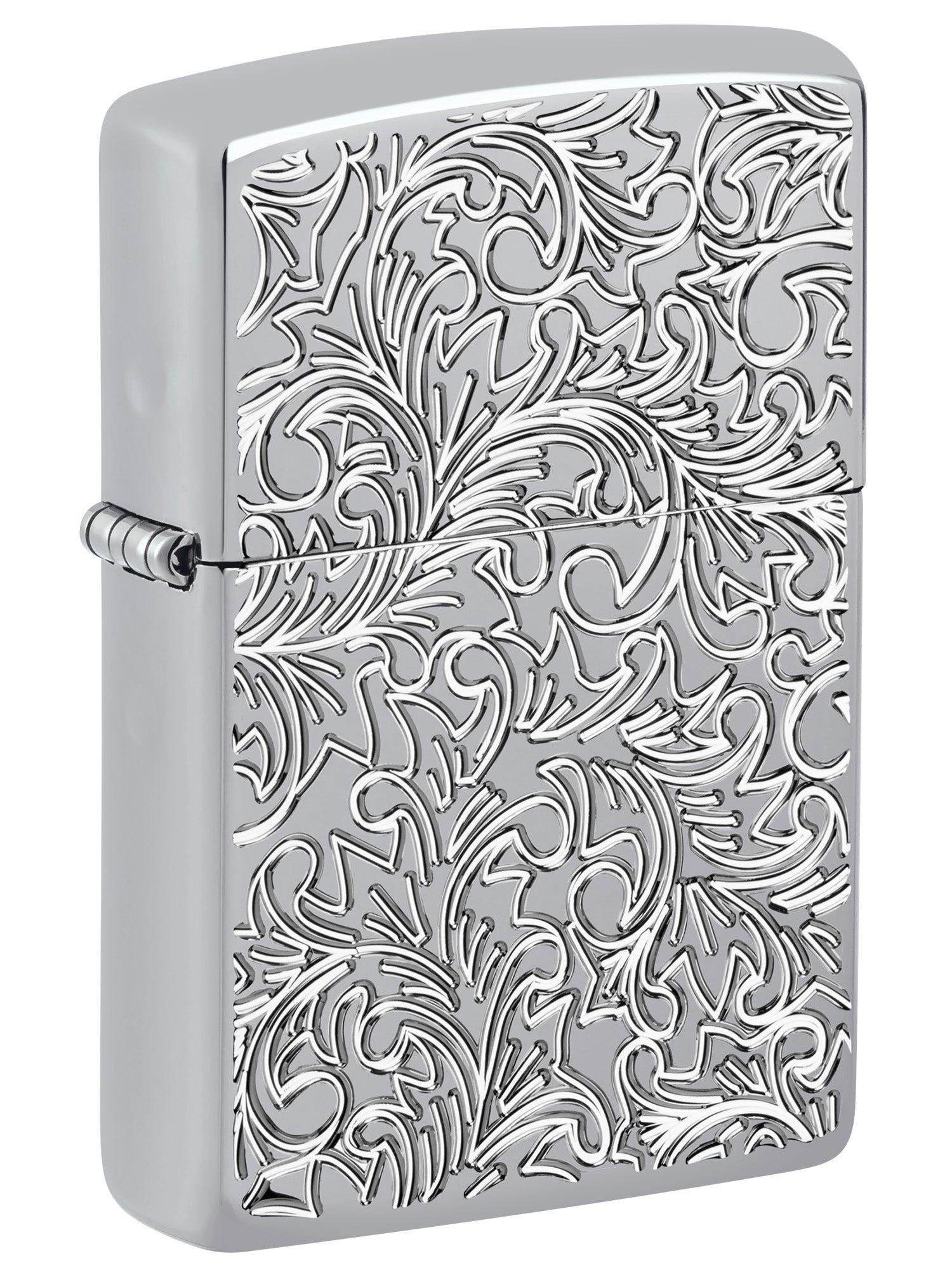 Zippo Lighter: Armor Deep Carved Pattern - High Polish Chrome 46867