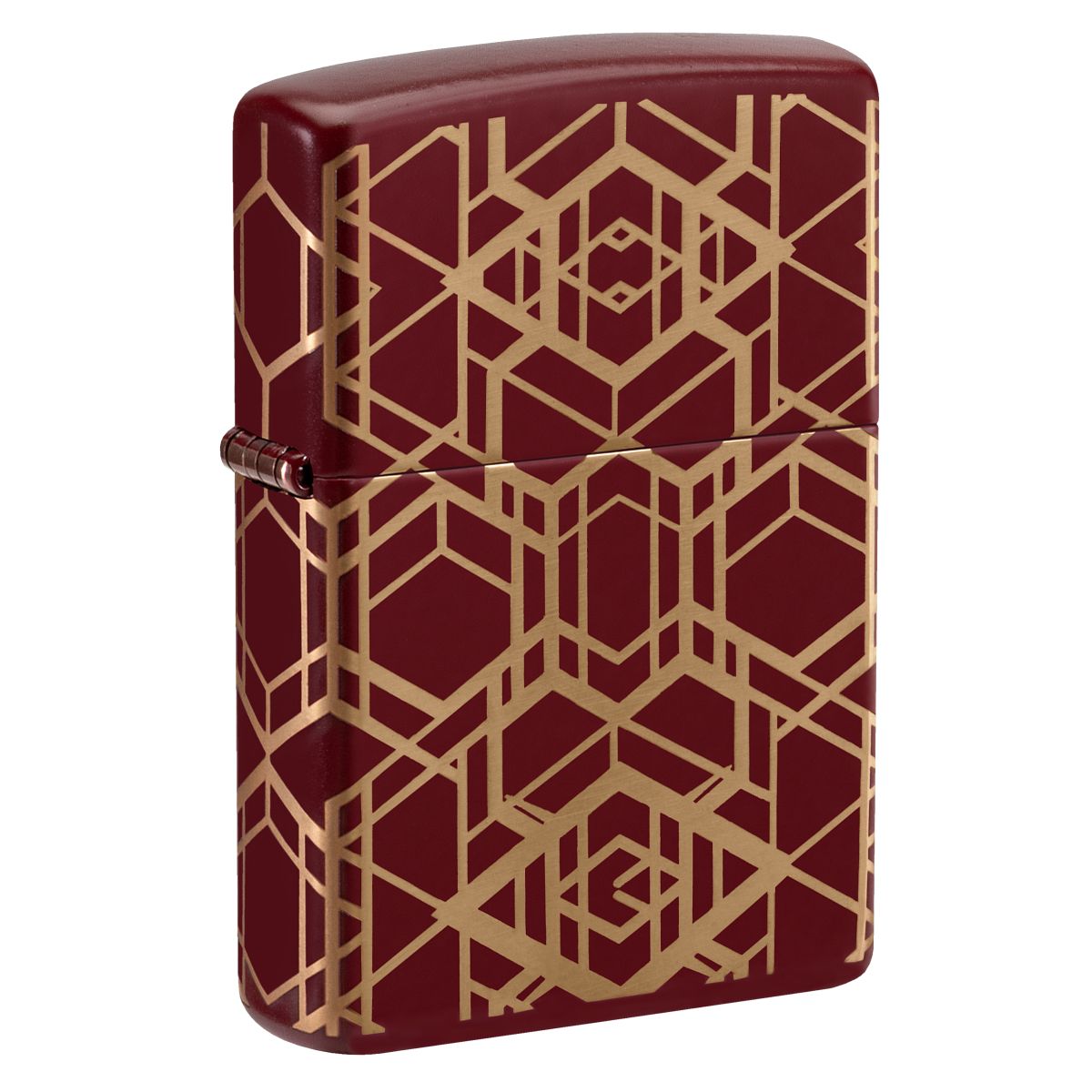 Zippo Lighter: Grid Pattern, 360 Laser - Merlot 46880
