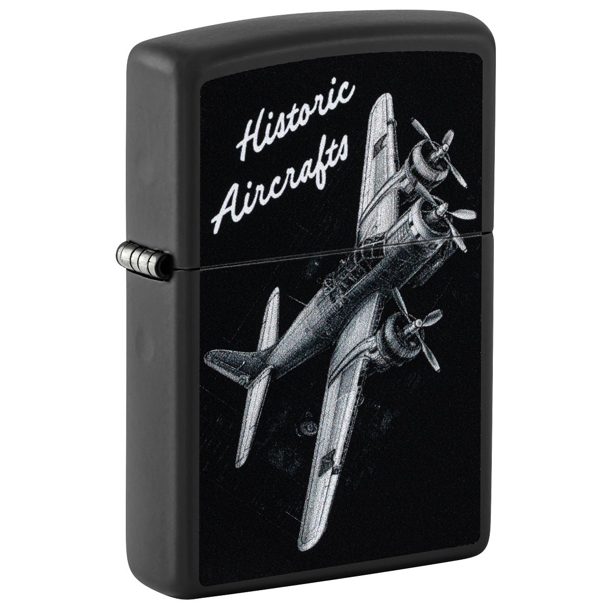 Zippo Lighter: Historic Airplane - Black Matte 46905