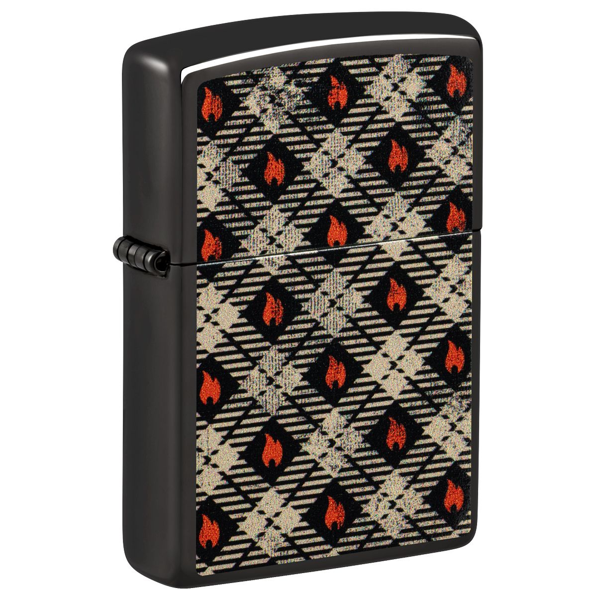 Zippo Lighter: Zippo Tartan Design - High Polish Black 46944