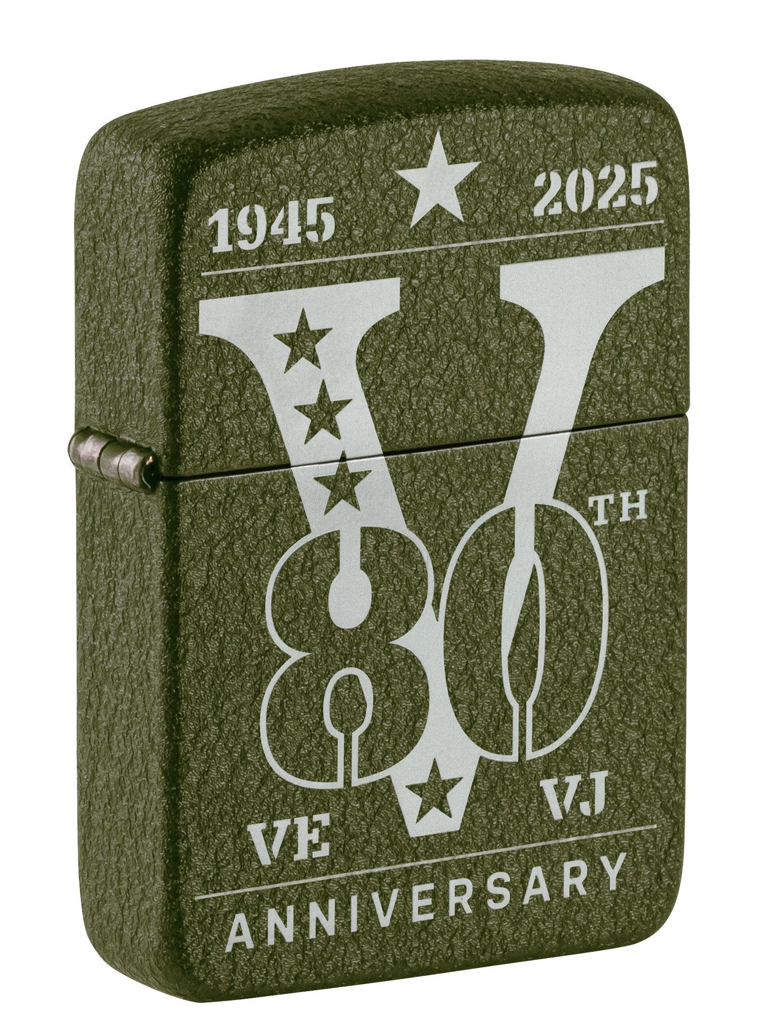 Zippo Lighter: VE/VJ 80th Anniversary - Green Crackle 46949