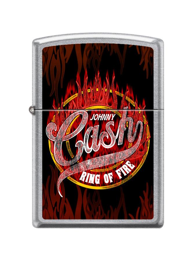 Zippo Lighter: Johnny Cash, Ring of Fire - Street Chrome 46979