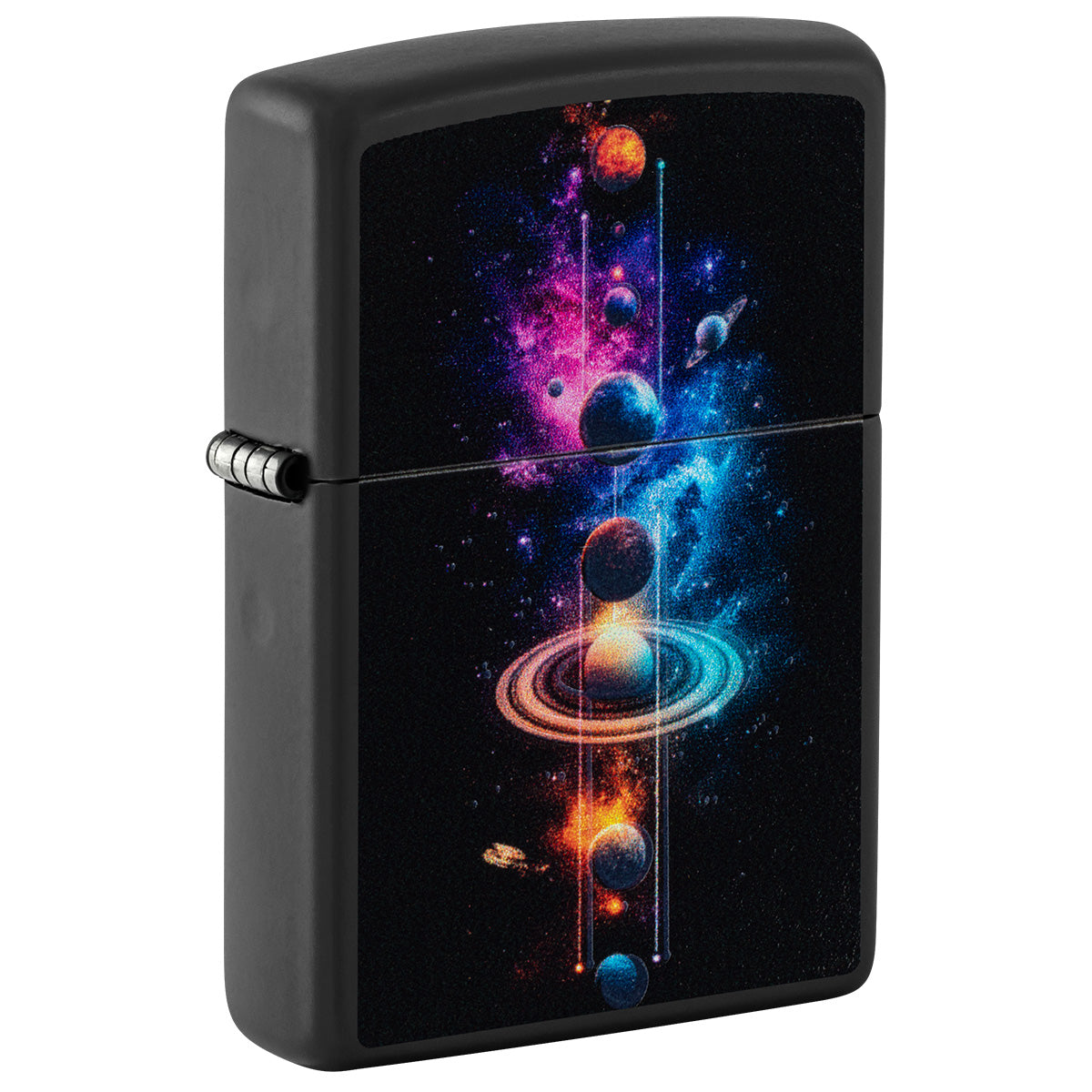Zippo Lighter: Solar System, Blacklight - Black Matte 47073