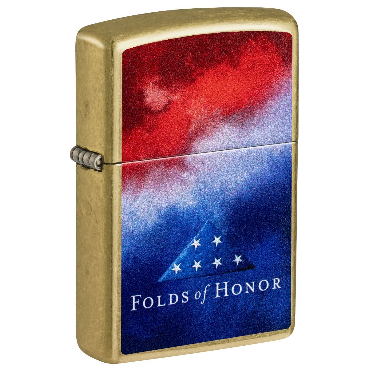 Zippo Lighter: Folds of Honor, Clouds Design - Street Brass 47095
