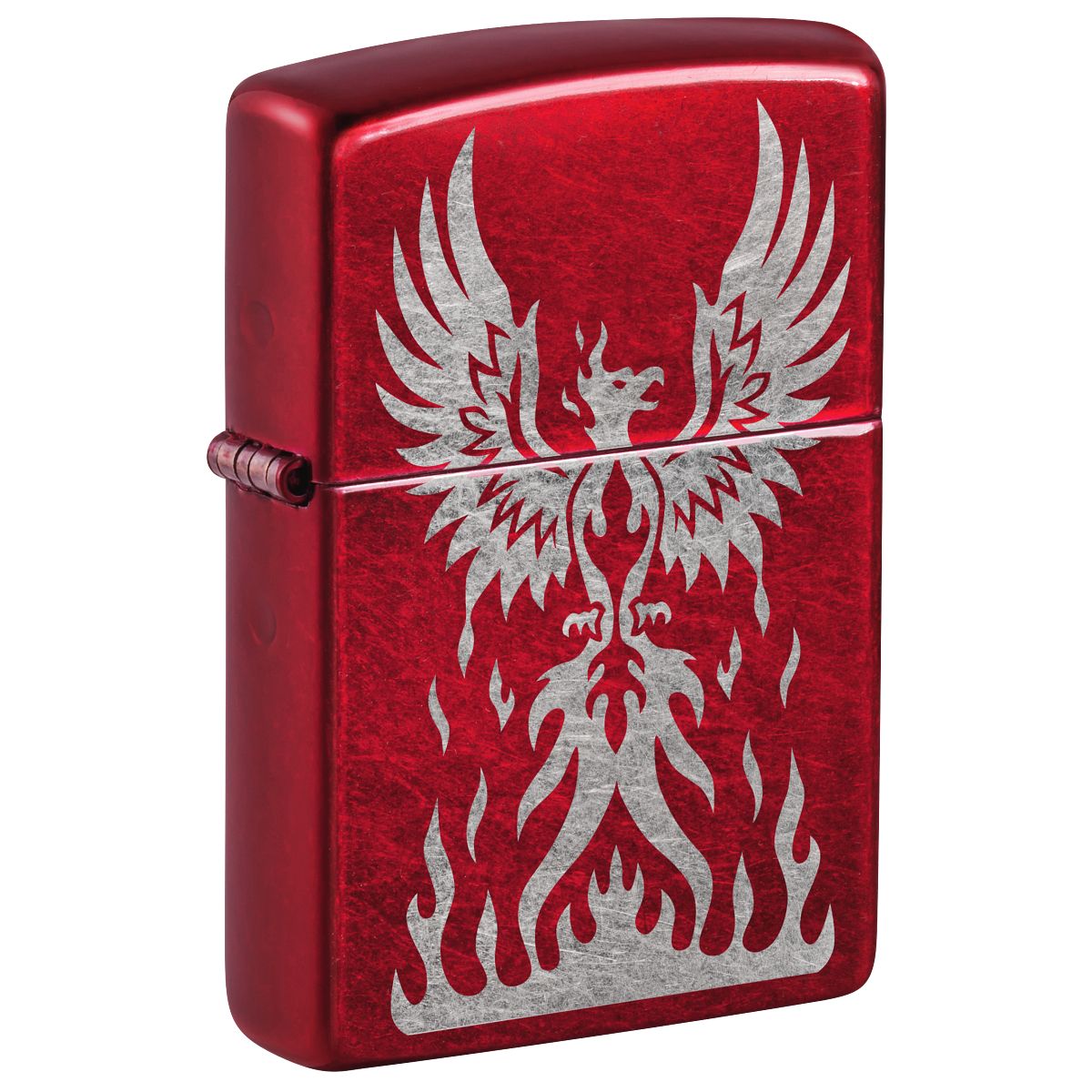 Zippo Lighter: Phoenix Rising Design, Engraved - Candy Apple Red 47140