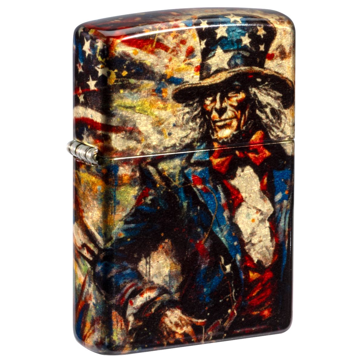 Zippo Lighter: Uncle Sam and American Flag - 540 Fusion 47145