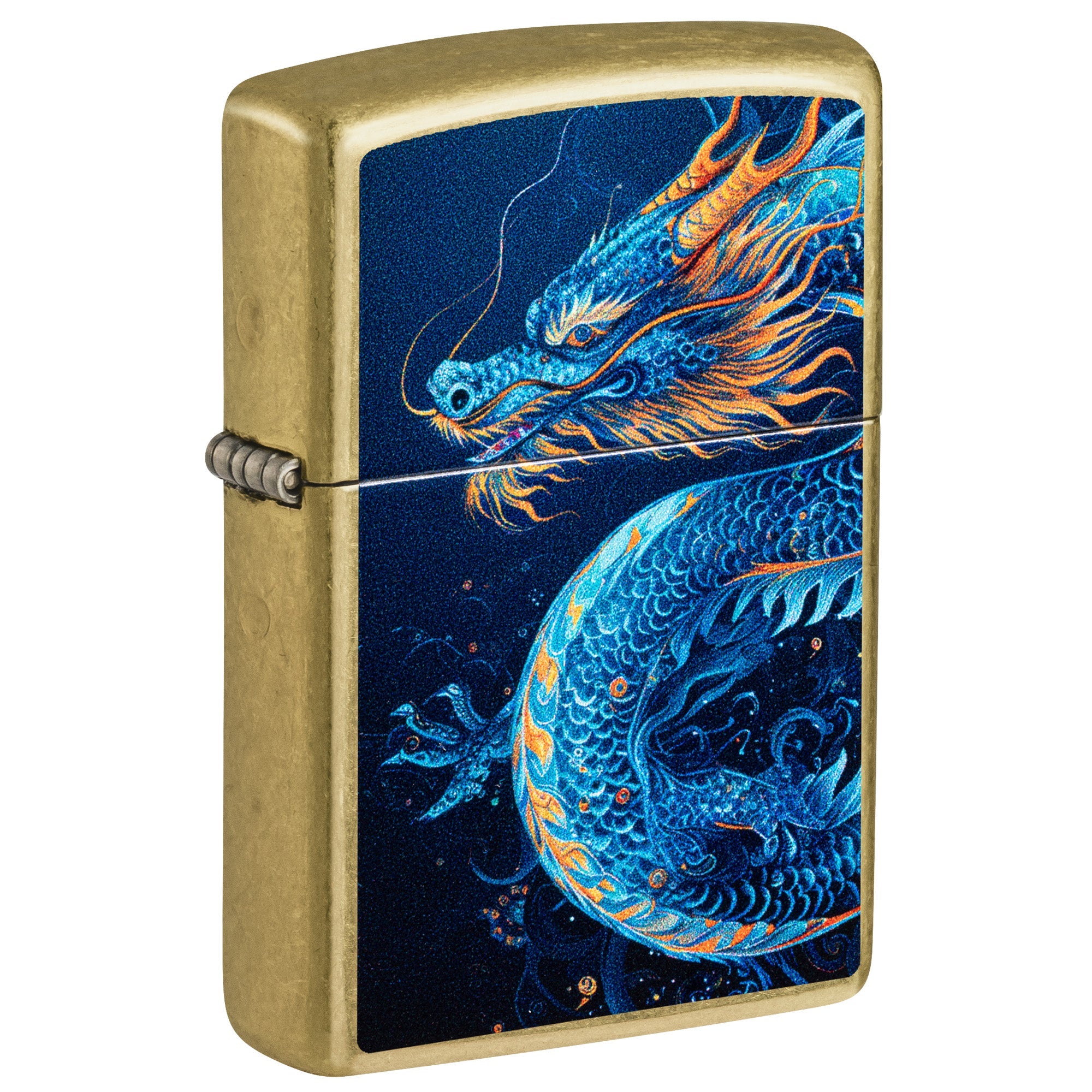 Zippo Lighter: Sea Dragon Design - Street Brass 47178