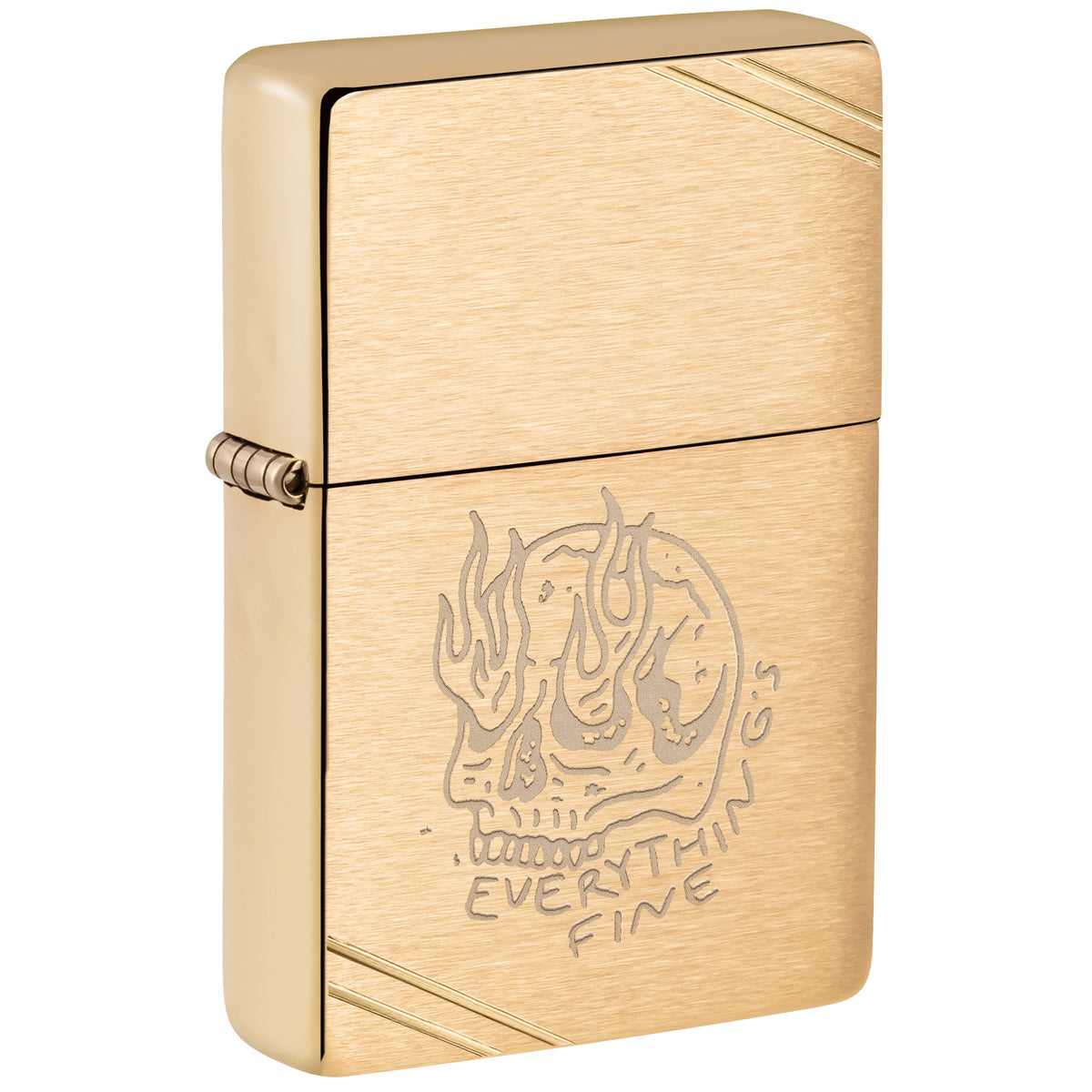 Zippo Lighter: Everything's Fine Design - Brushed Brass 47262