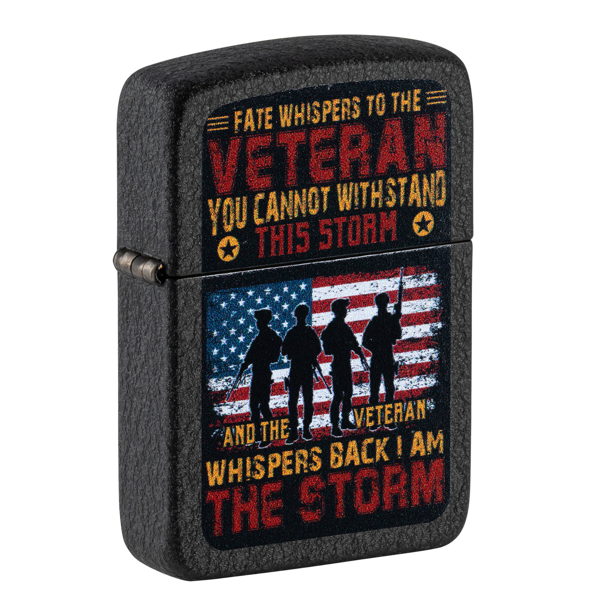Zippo Lighter: I am the Storm Design - Black Crackle 47274