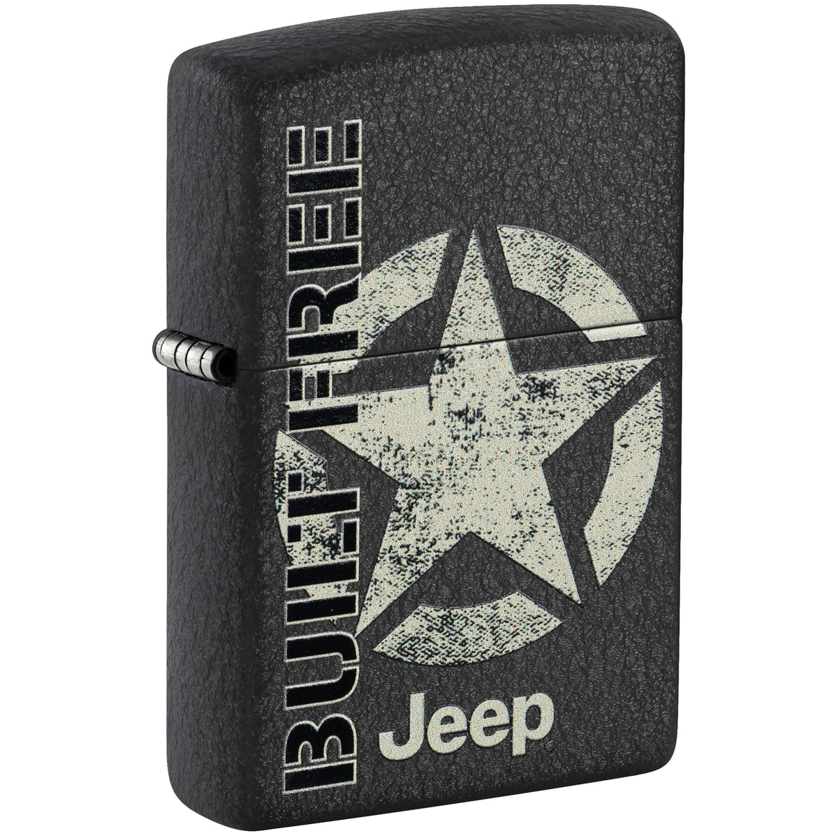 Zippo Lighter: Jeep Freedom Star Design - Black Crackle 47412