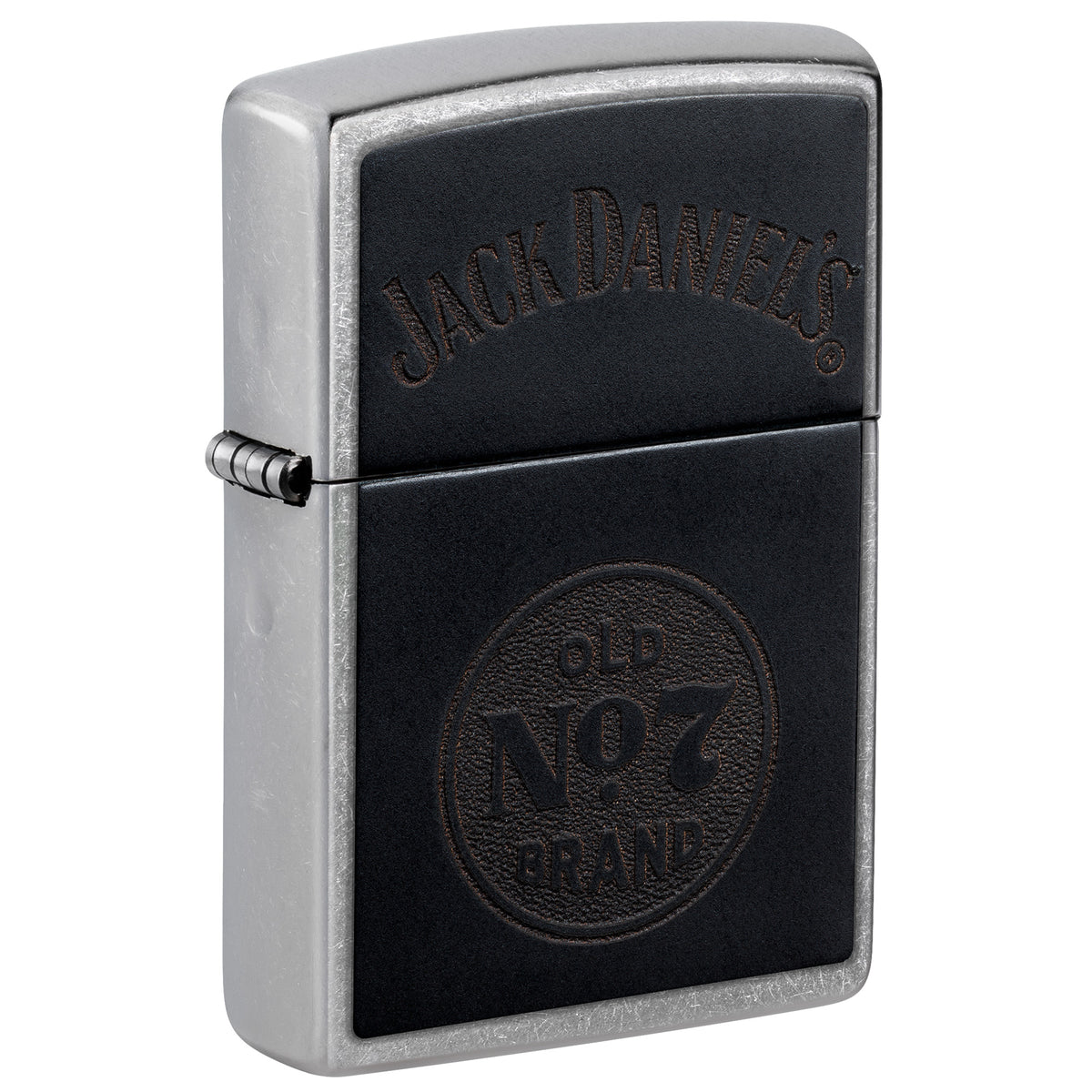 Zippo Lighter: Jack Daniel's Old No. 7 Leather Emblem - Street Chrome 47417