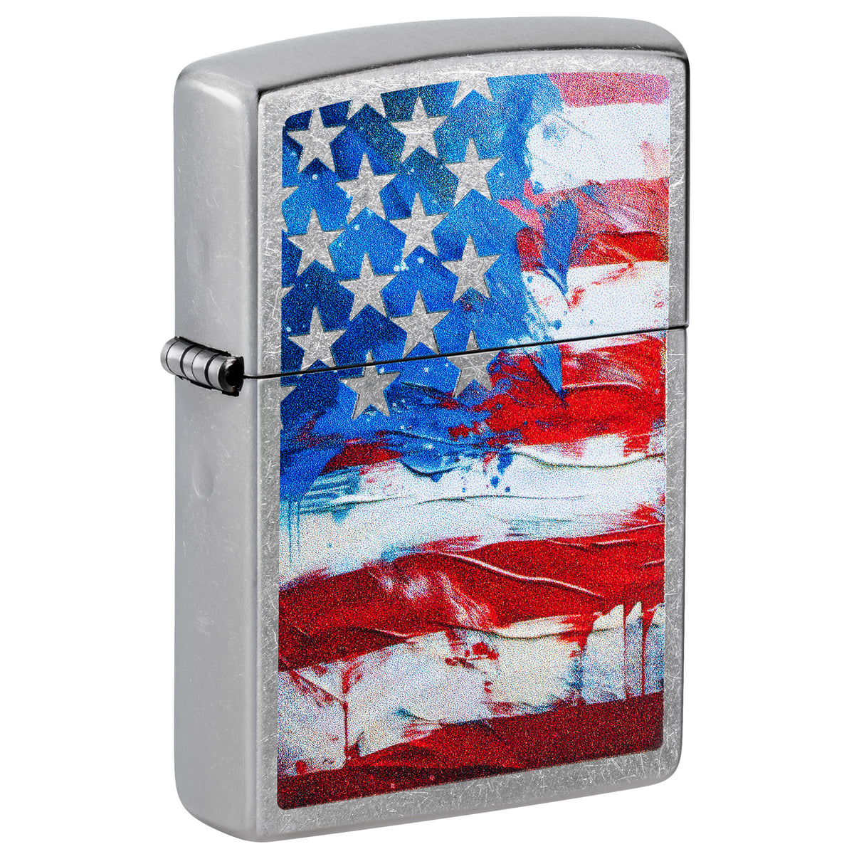 Zippo Lighter: Painted Flag Design - Street Chrome 47460