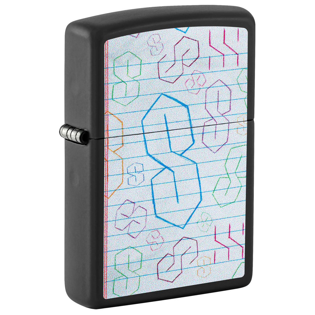 Zippo Lighter: Doodle Design - Black Matte 47477