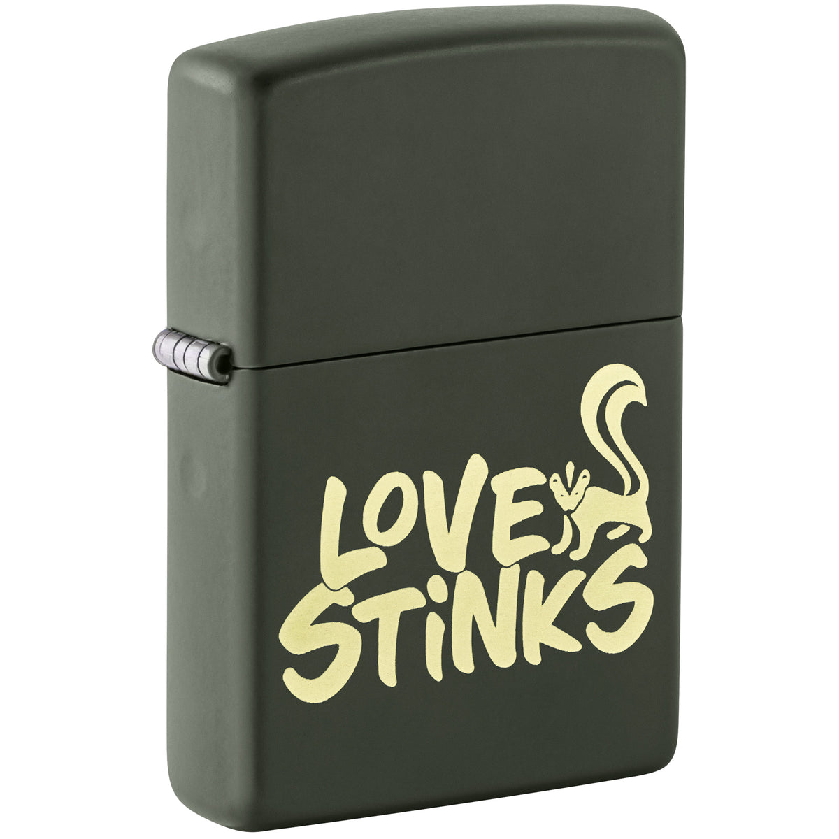 Zippo Lighter: Love Stinks Design - Green Matte 47533