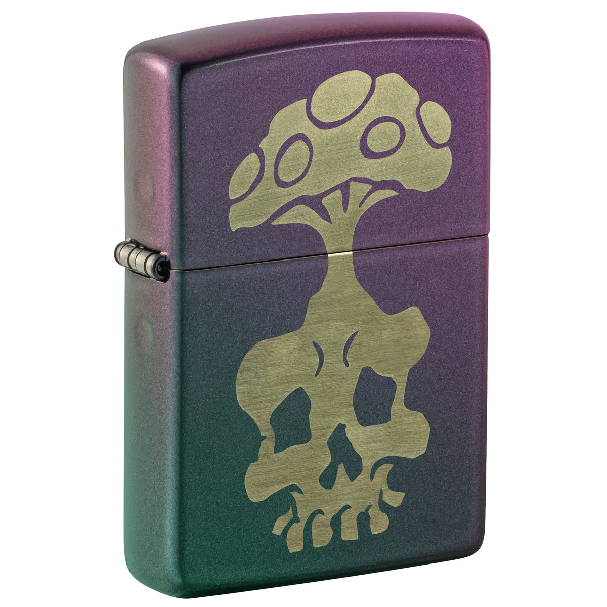 Zippo Lighter: Mushroom Skull Design - Iridescent 47539
