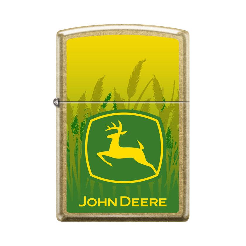 Zippo Lighter: John Deere Logo - Street Brass 47582