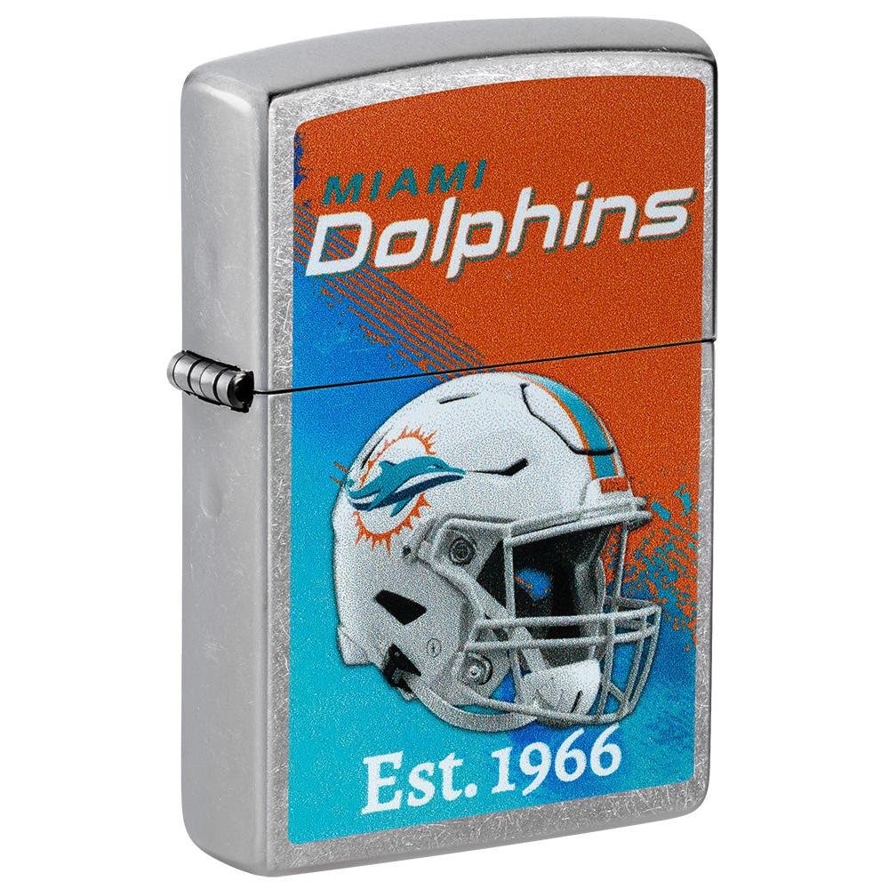 Zippo Lighter: NFL Football, Miami Dolphins - Street Chrome 47702