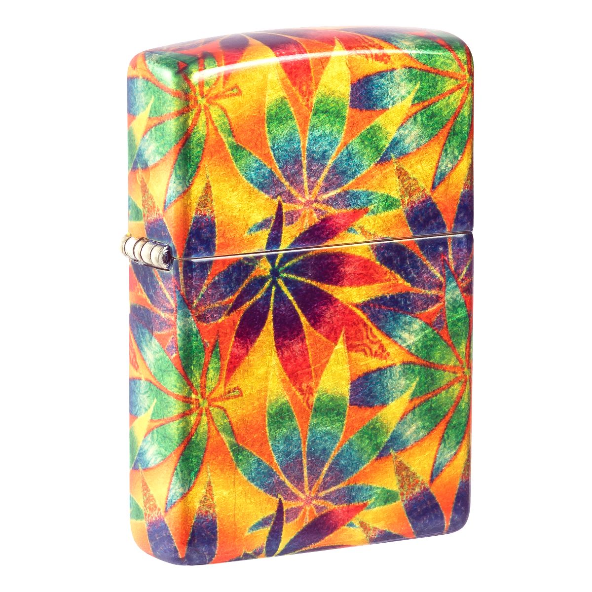 Zippo Lighter: Weed Leaves, 540 Fusion - 540 Tumbled Brass 48776