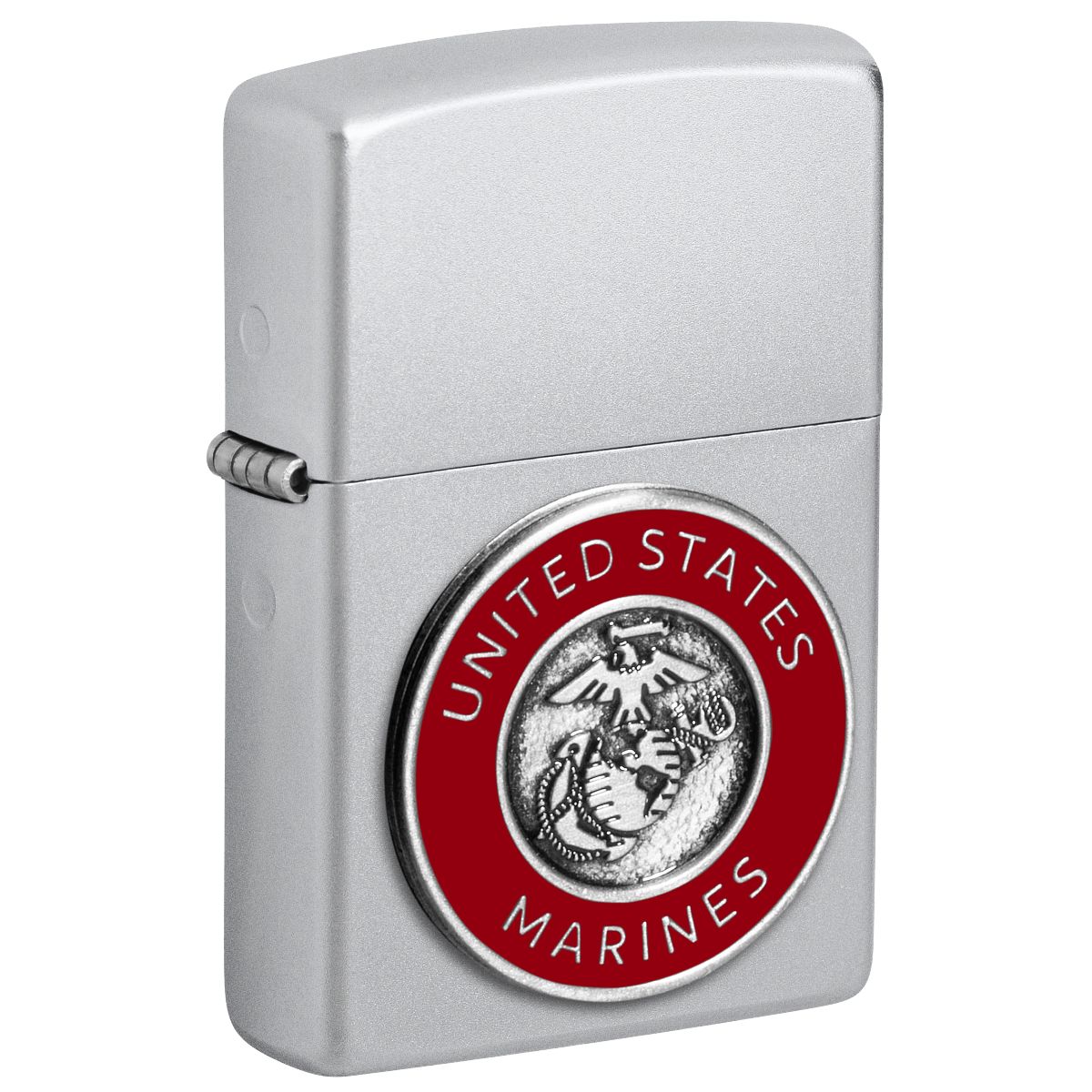 Zippo Lighter: United States Marines Emblem - Satin Chrome 48974