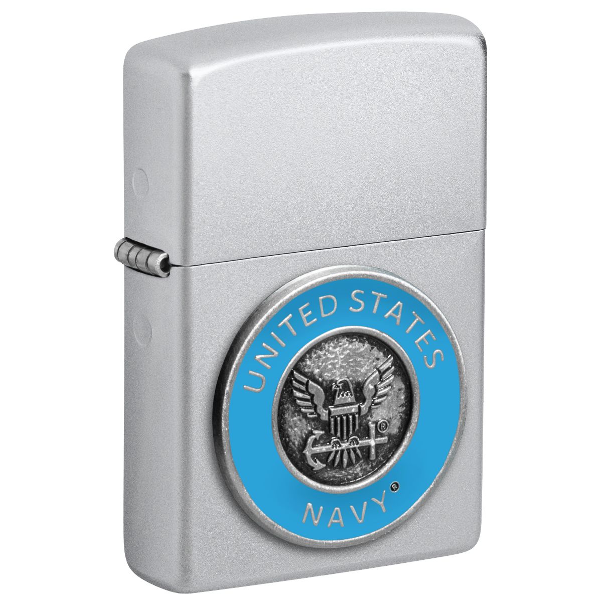 Zippo Lighter: United States Navy Emblem - Satin Chrome 48975