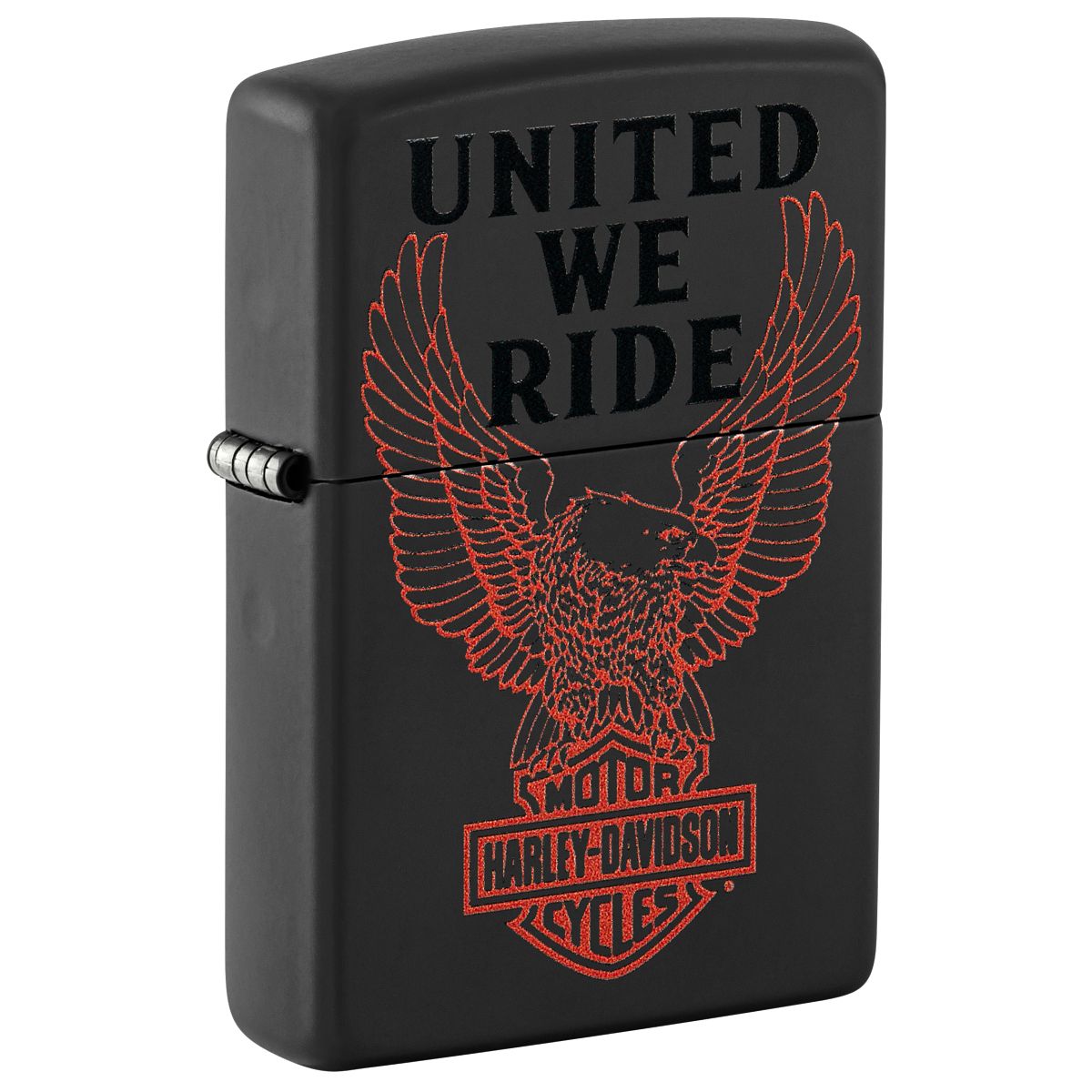 Zippo Lighter: Harley-Davidson, United We Ride - Black Matte 48983