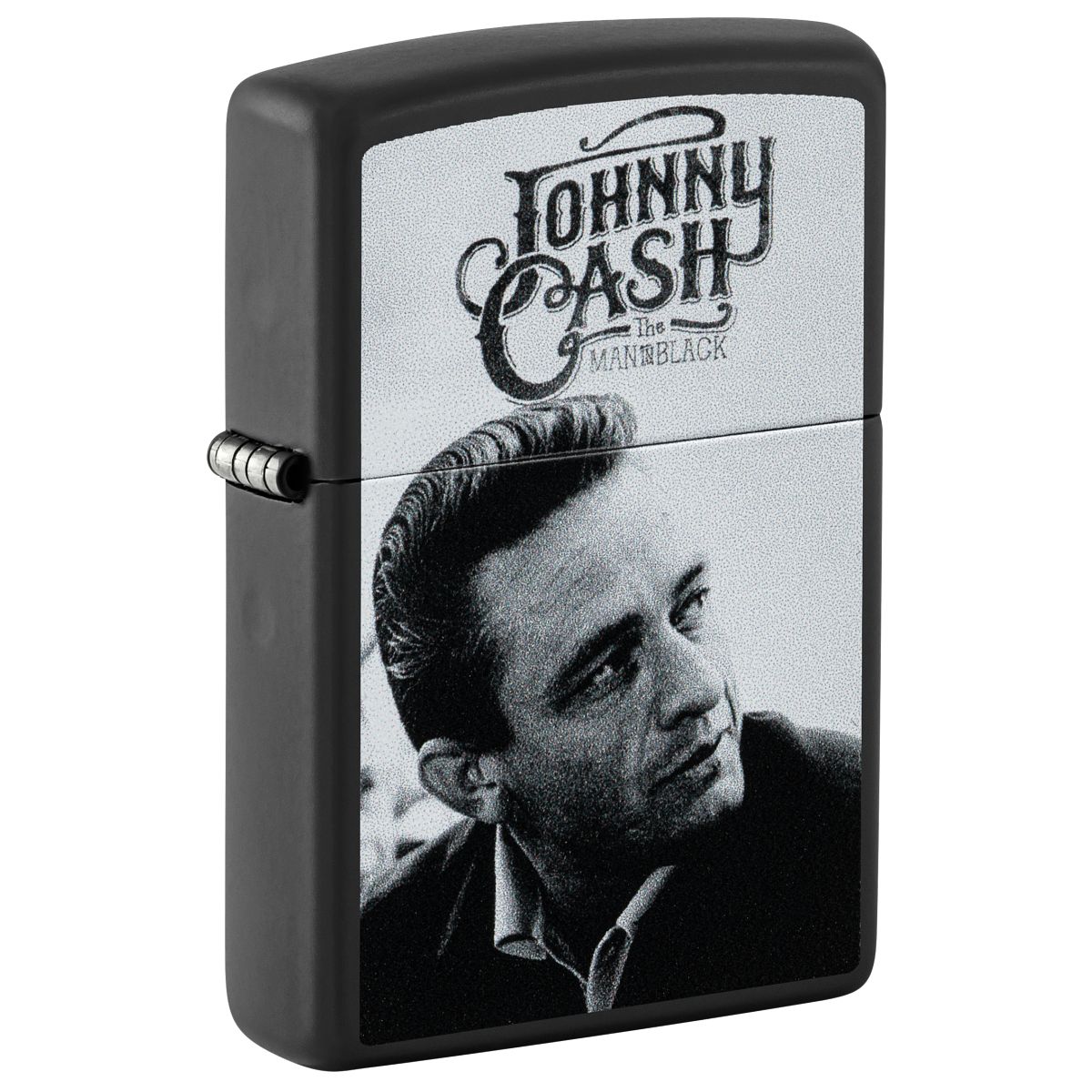 Zippo Lighter: Johnny Cash Portrait - Black Matte 48990