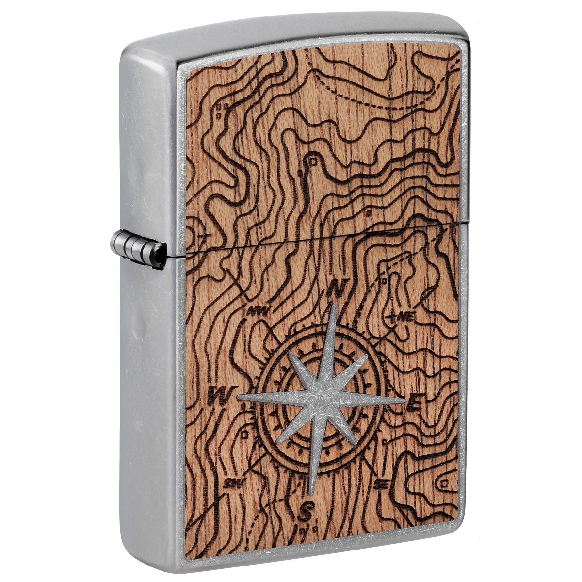 Zippo Lighter: Woodchuck Compass - Street Chrome 49055