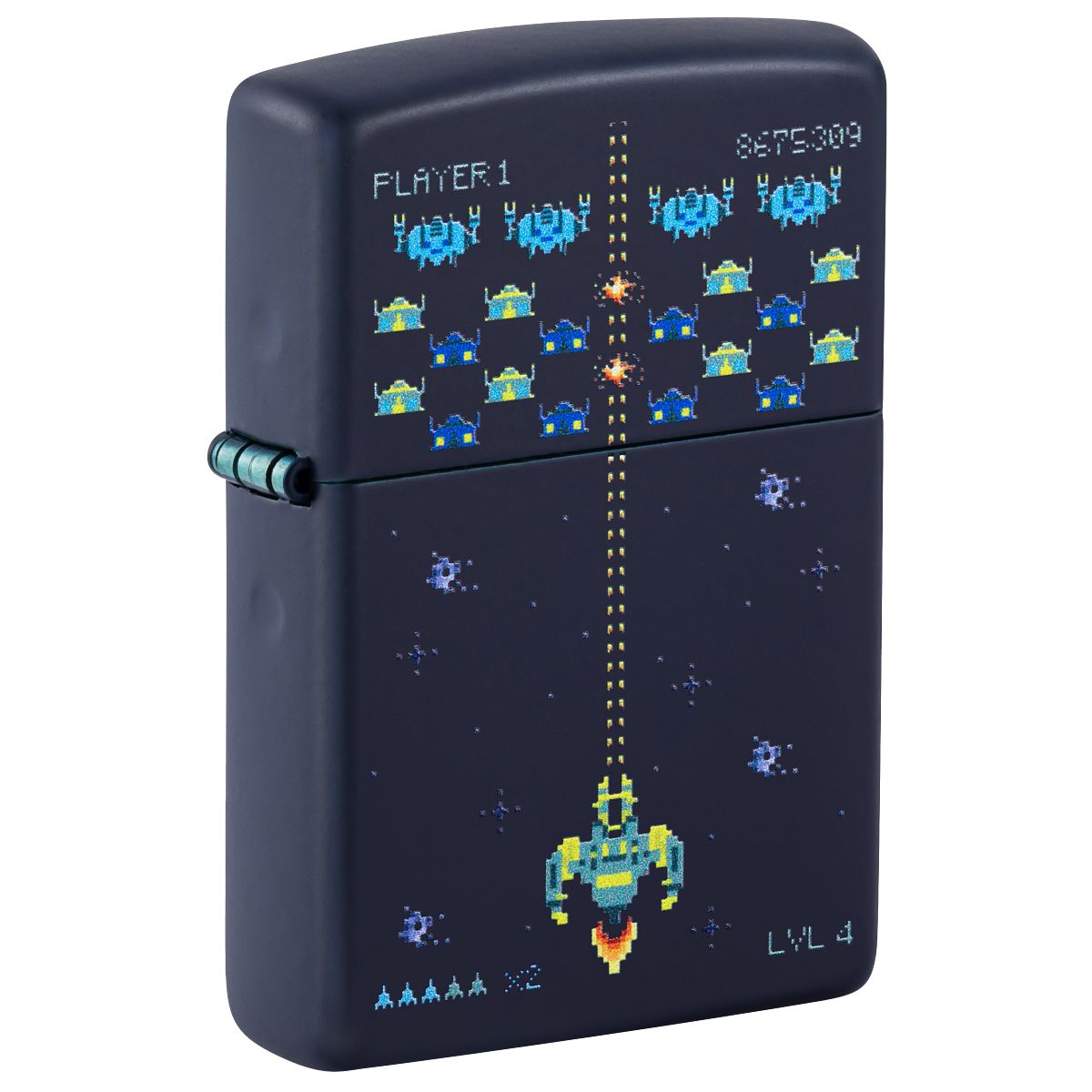 Zippo Lighter: Retro Video Game - Navy Matte 49114