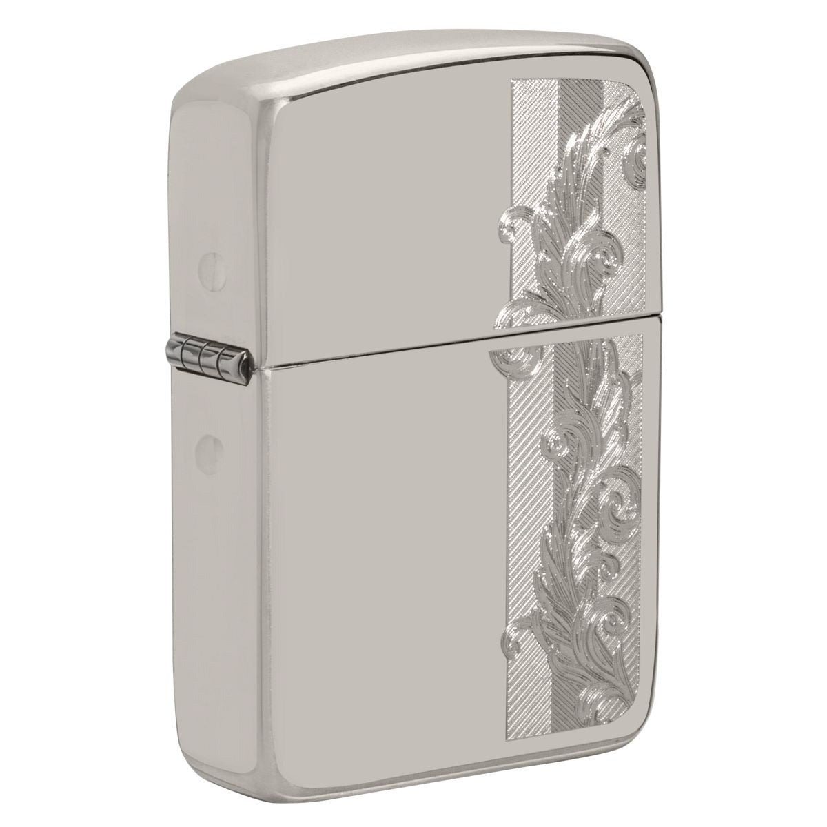 Zippo Lighter: Sterling Silver Herringbone Filigree - Hand Satin 49558