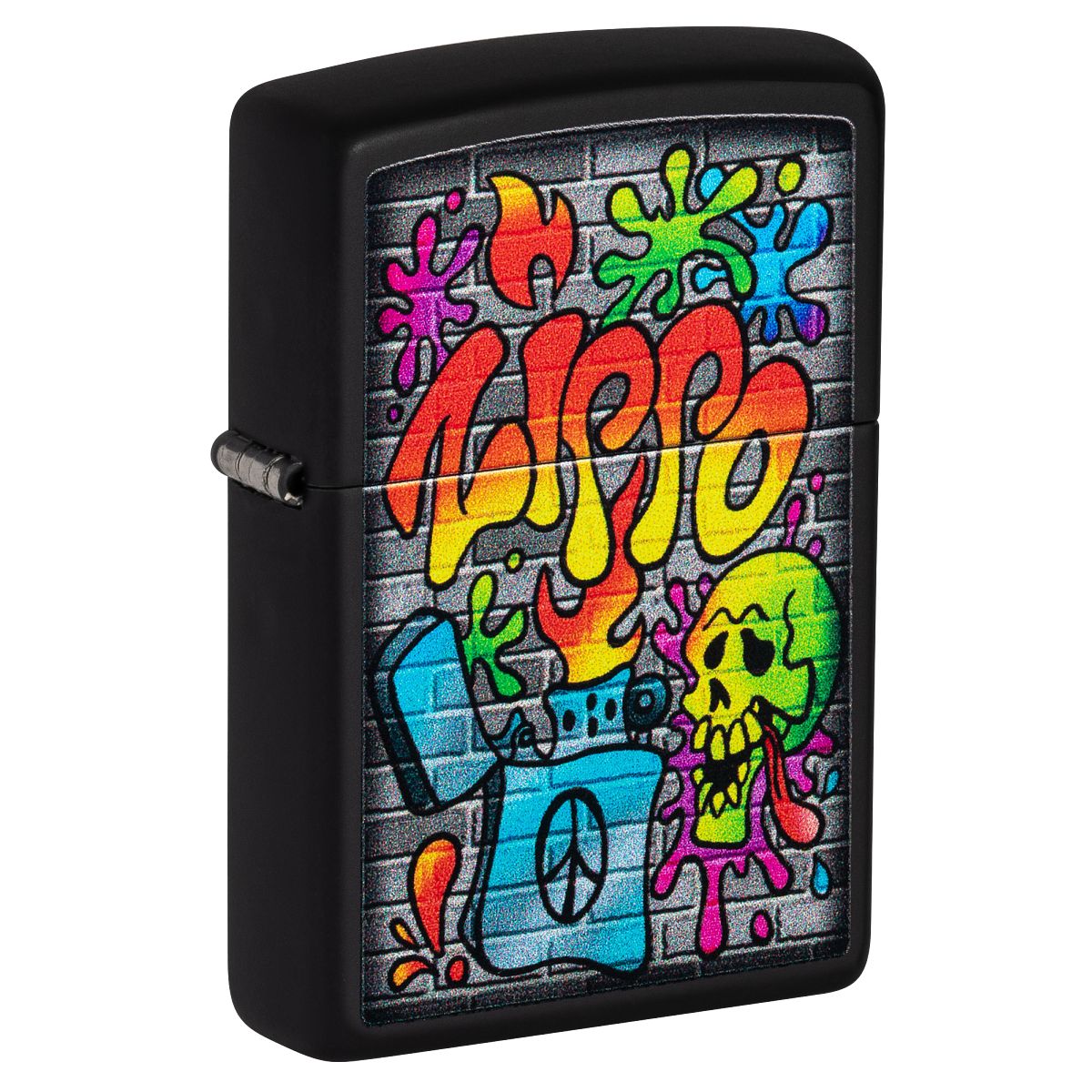 Zippo Lighter: Zippo Street Art - Black Matte 49605