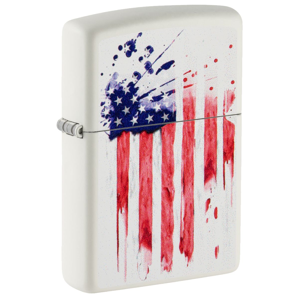 Zippo Lighter: American Flag Design - White Matte 49783