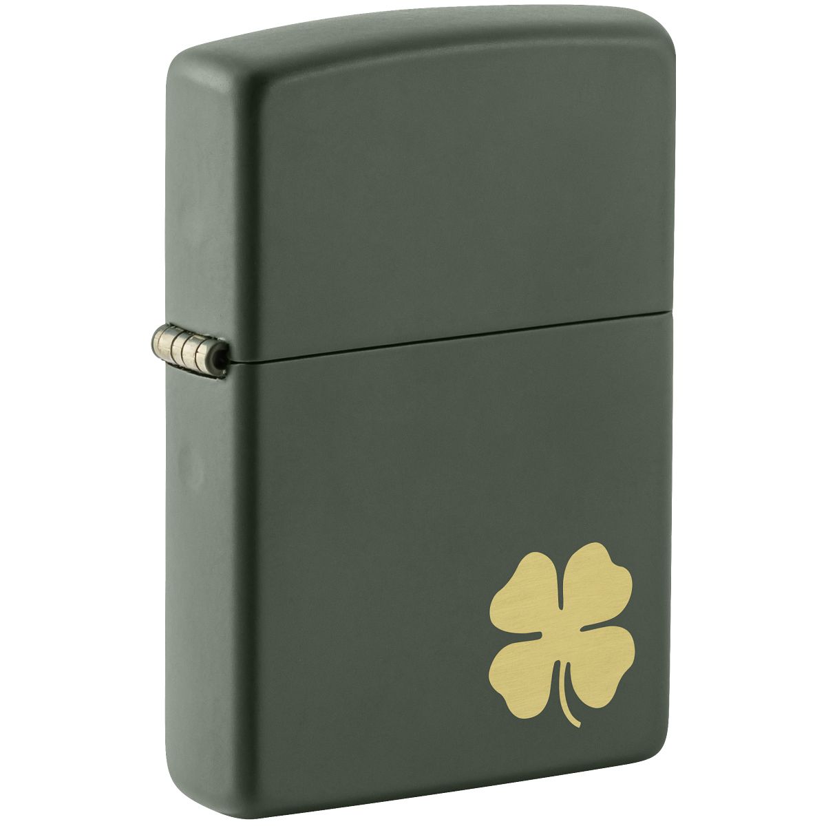 Zippo Lighter: Four Leaf Clover, Engraved - Green Matte 49796