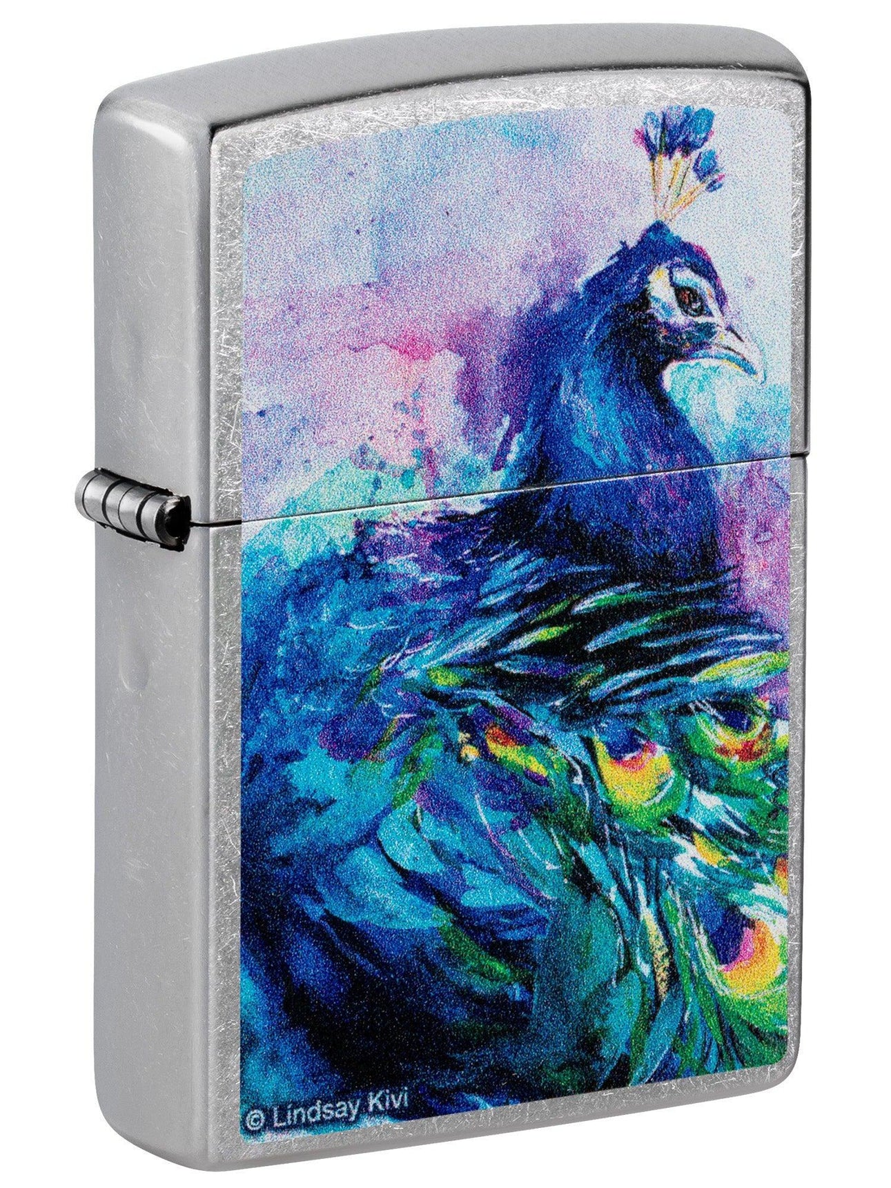 Zippo Lighter: Peacock by Lindsay Kivi - Street Chrome 81525