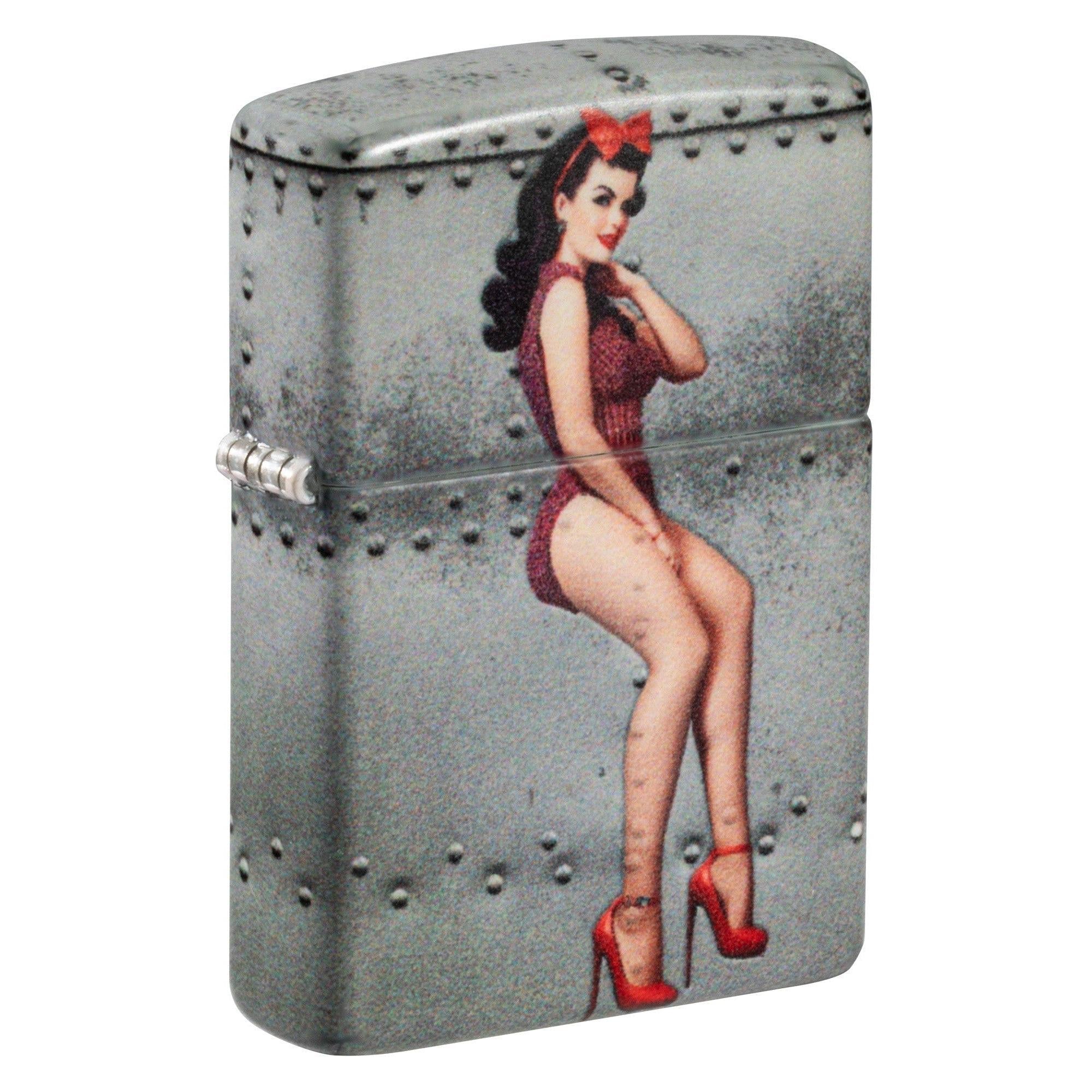 Zippo Lighter: Nose Art Pin-up Girl - 540 Color 81558