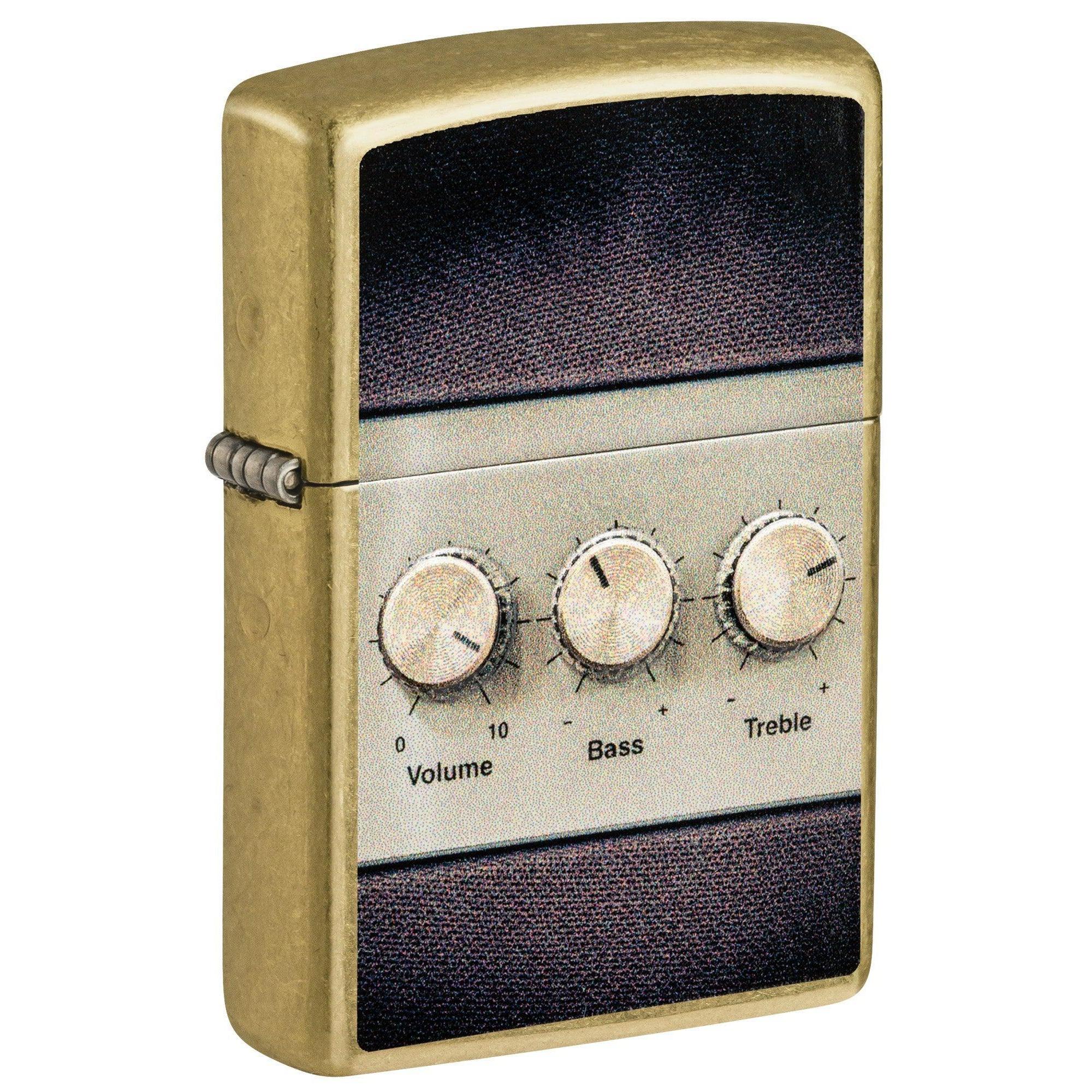 Zippo Lighter: Stereo with Raised Buttons - Street Brass 81585