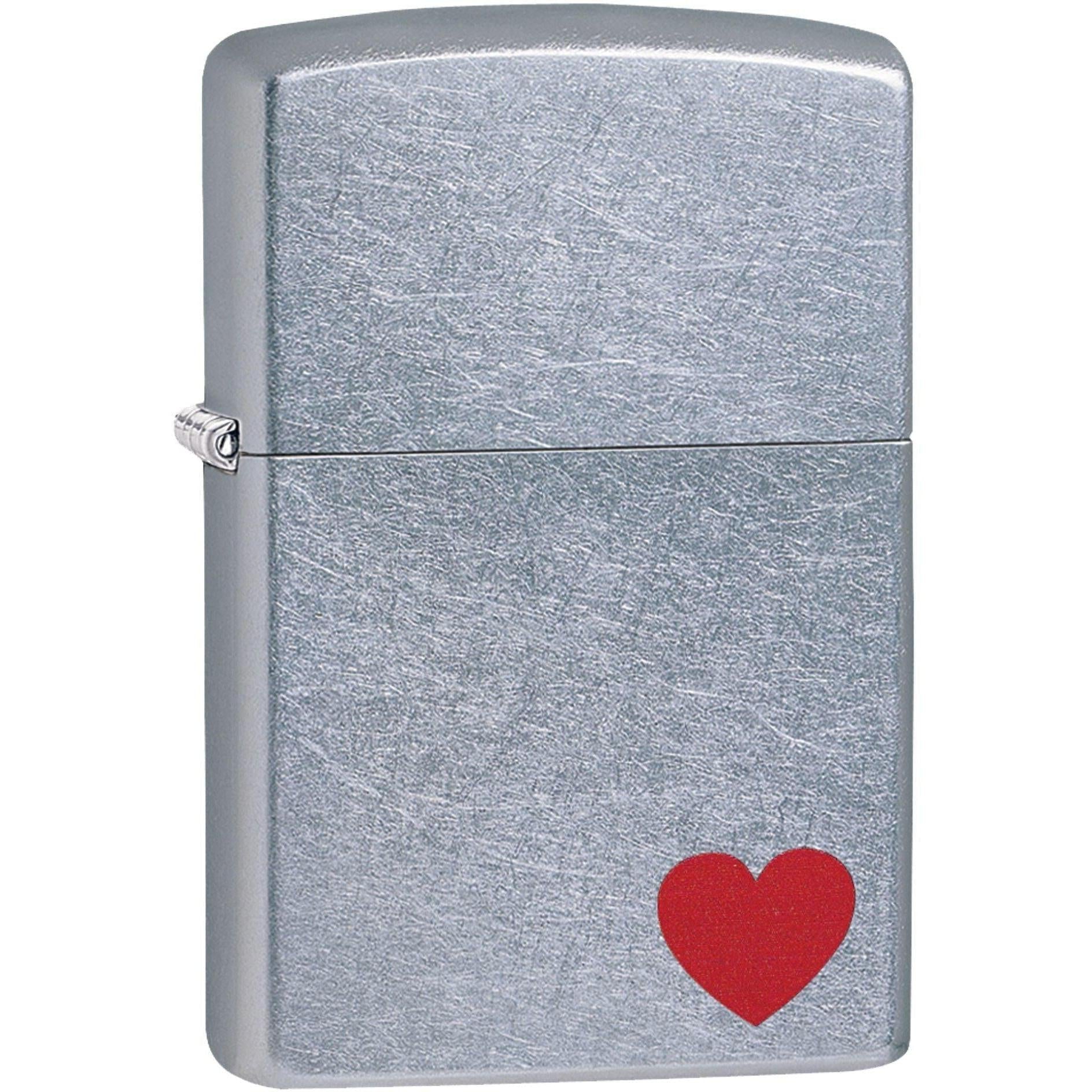 Zippo Lighter: Red Heart - Street Chrome 81601