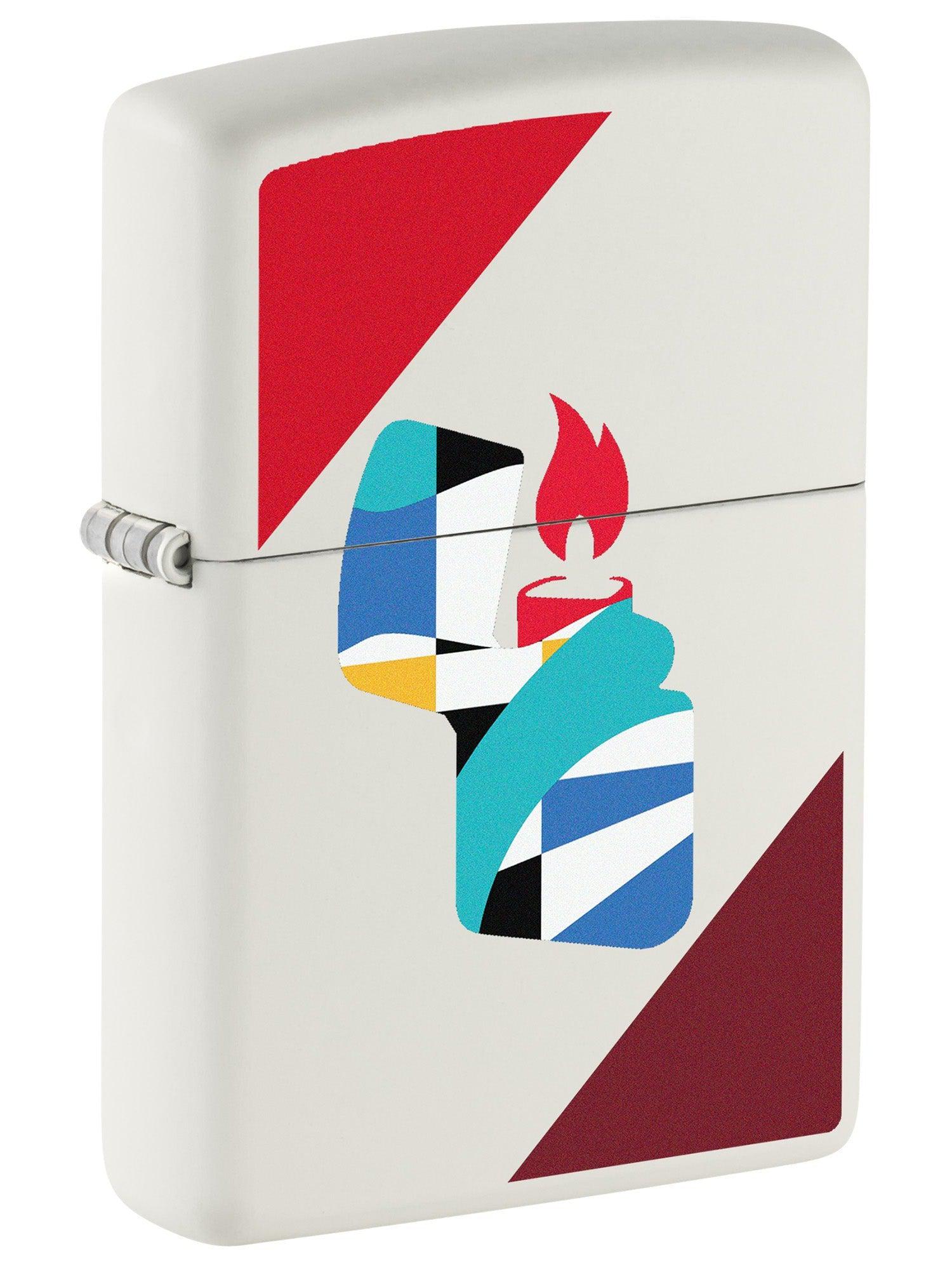 Zippo Lighter: Retro Lighter Design - White Matte 81634