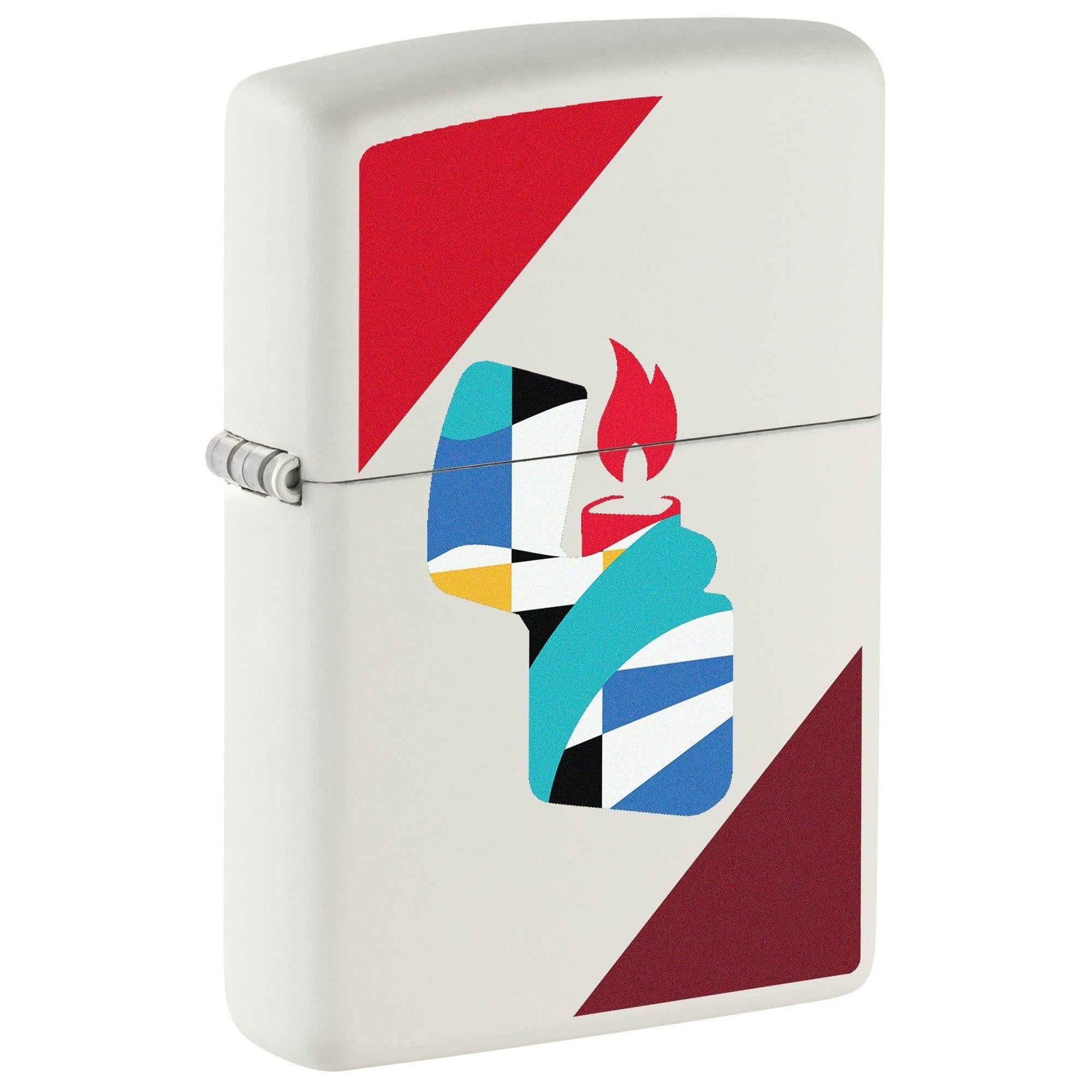 Zippo Lighter: Retro Lighter Design - White Matte 81634