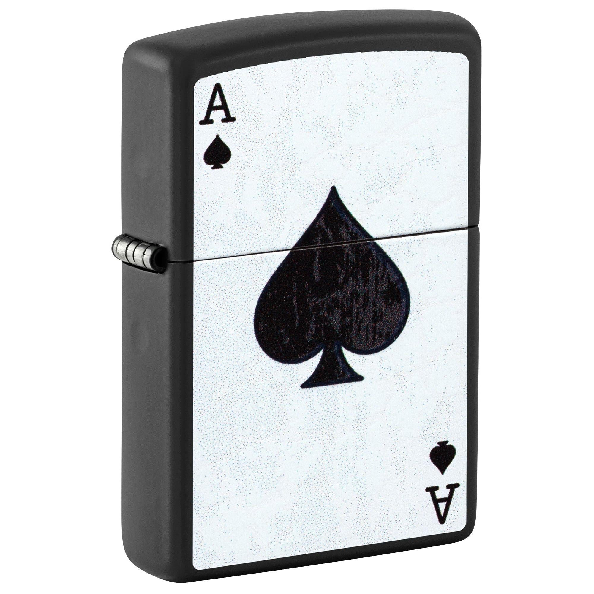Zippo Lighter: Ace of Spades, Blacklight - Black Matte 81647