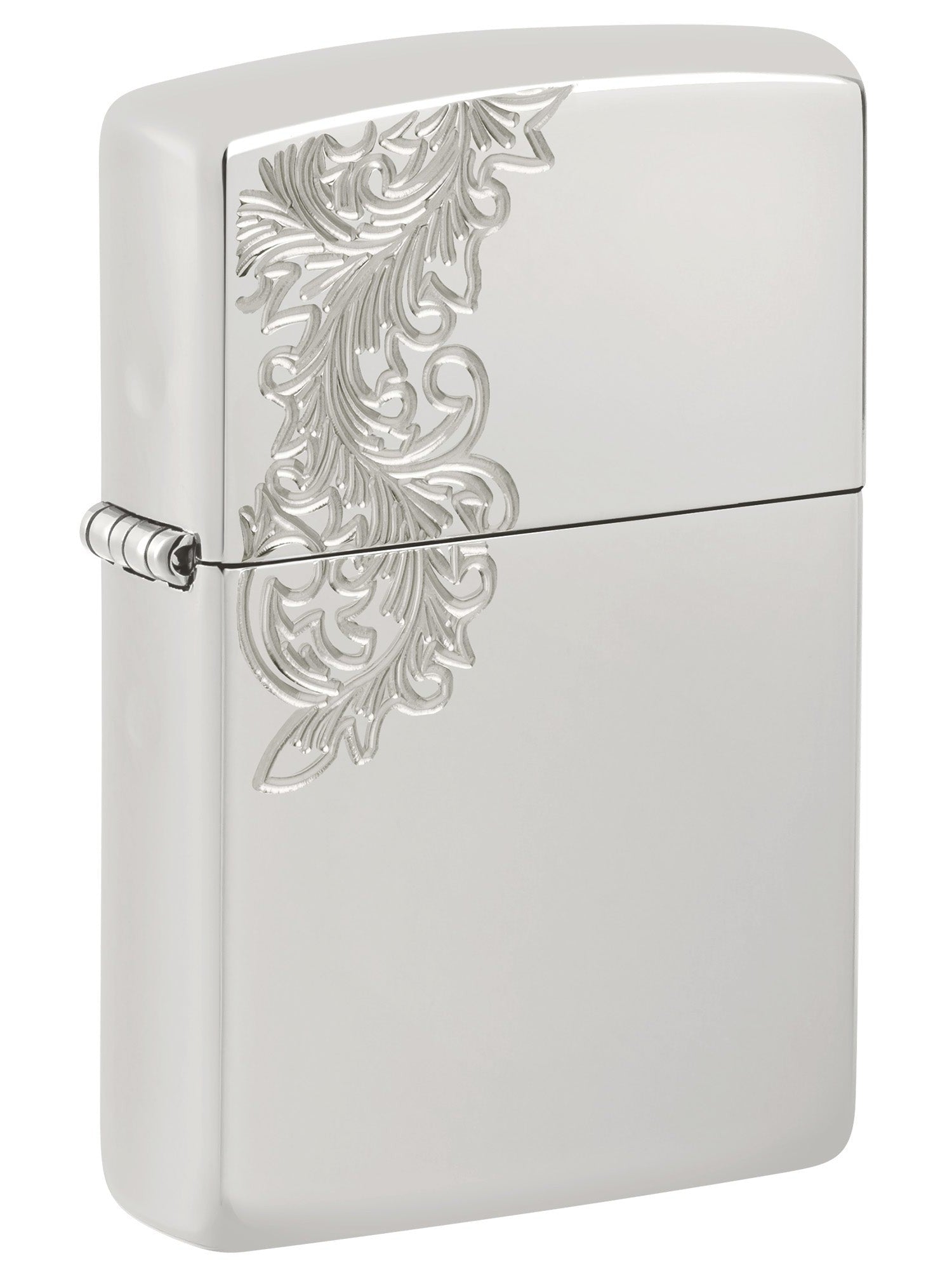 Zippo Armor Sterling Silver Lighter: Deep Carved Design - High Polish 81661