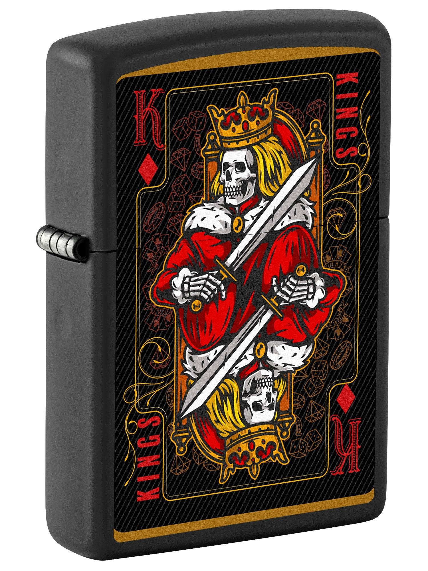 Zippo Lighter: Skeleton Kings and Queens - Black Matte 81673