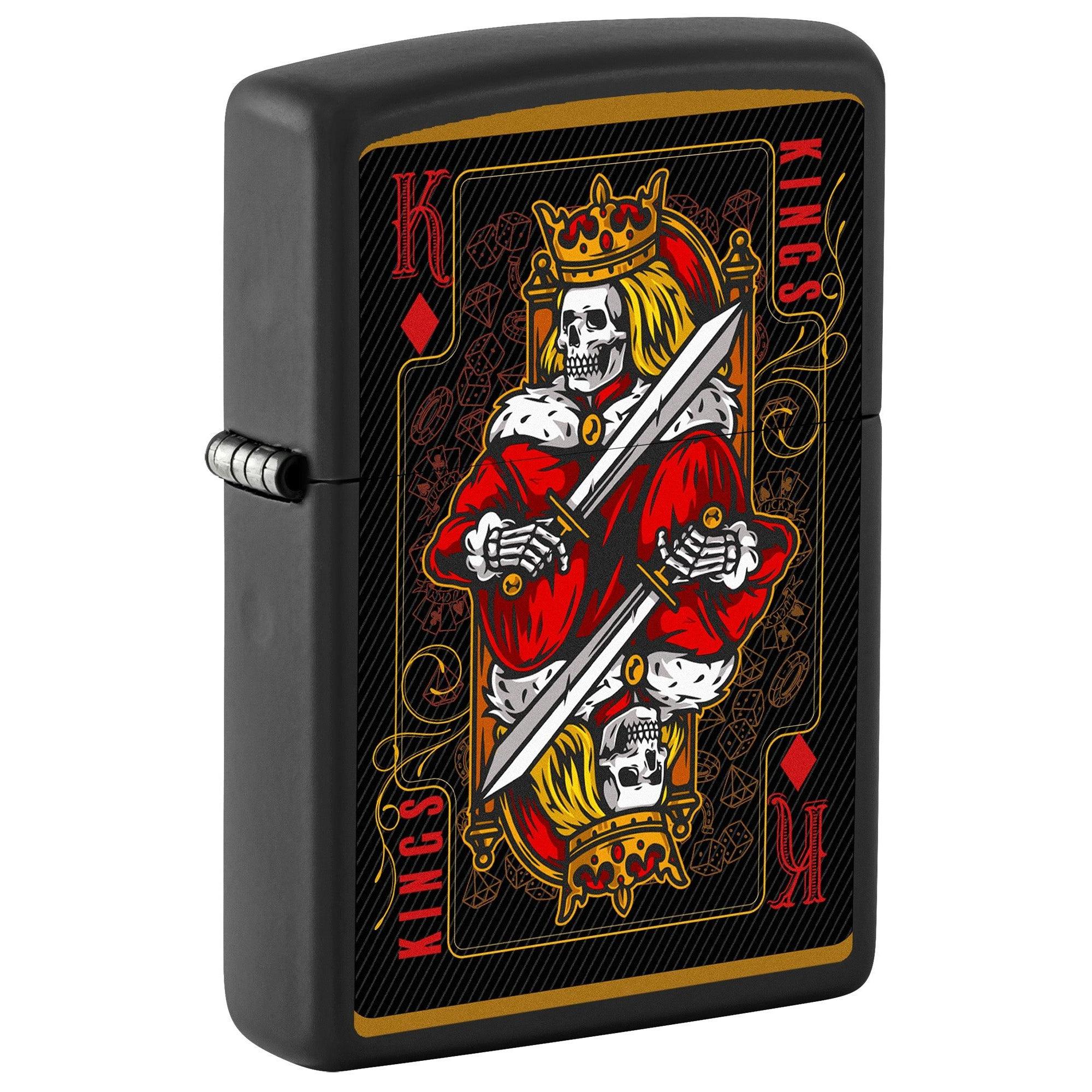Zippo Lighter: Skeleton Kings and Queens - Black Matte 81673