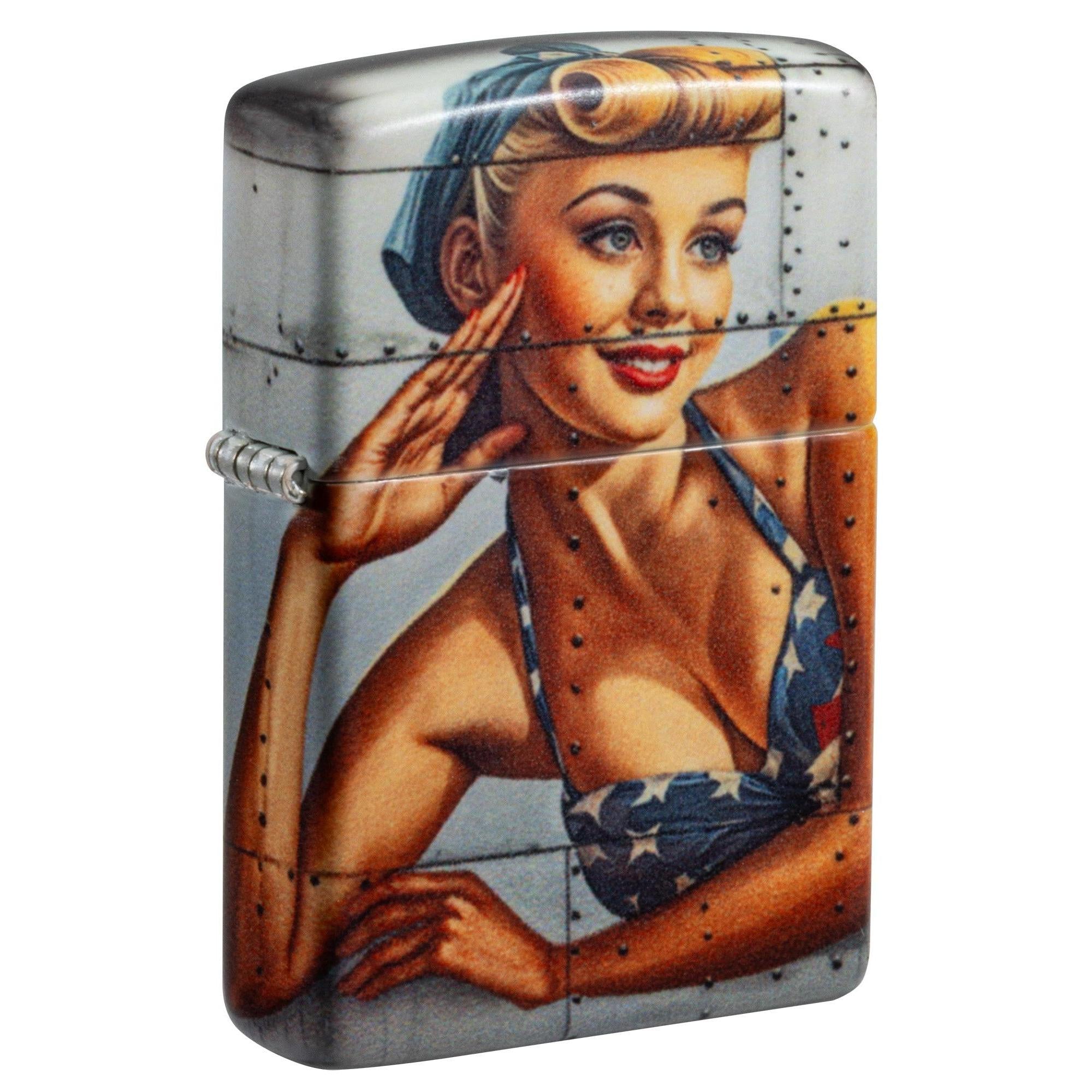 Zippo Lighter: Nose Art Pin-up Girl - 540 Color 81688