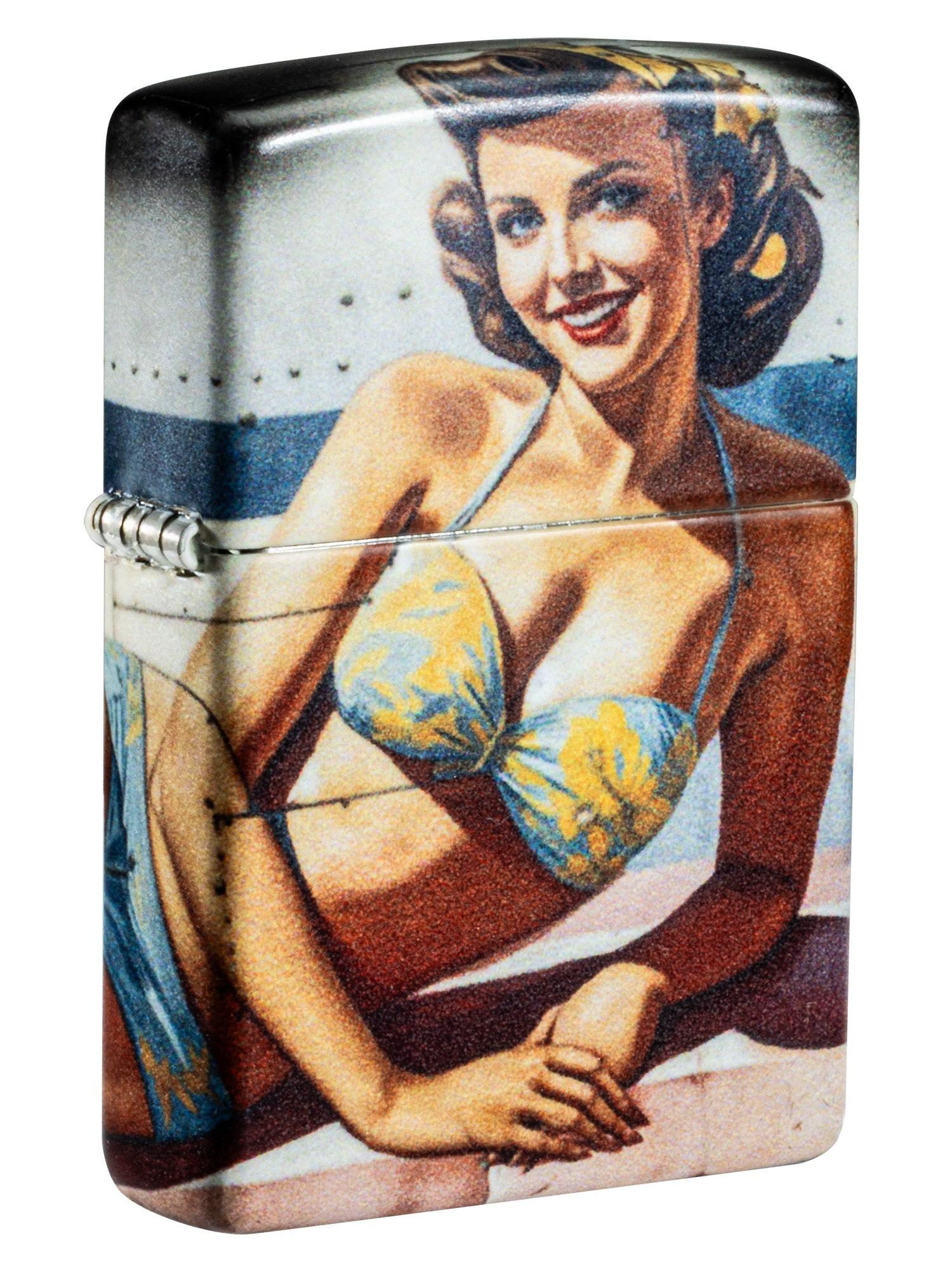 Zippo Lighter: Nose Art Pin-up Girl - 540 Color 81689