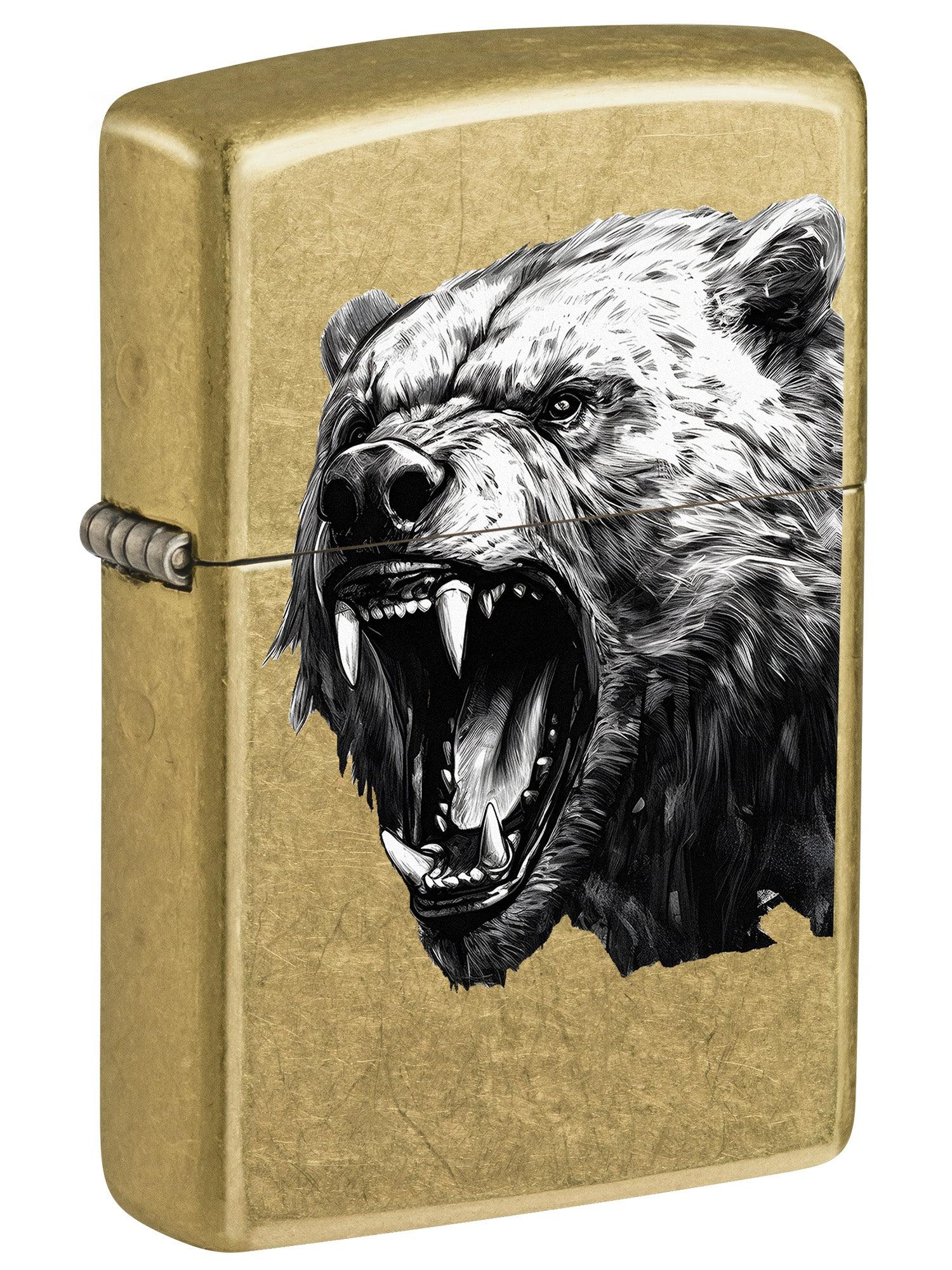 Zippo Lighter: Fierce Bear - Street Brass 81696