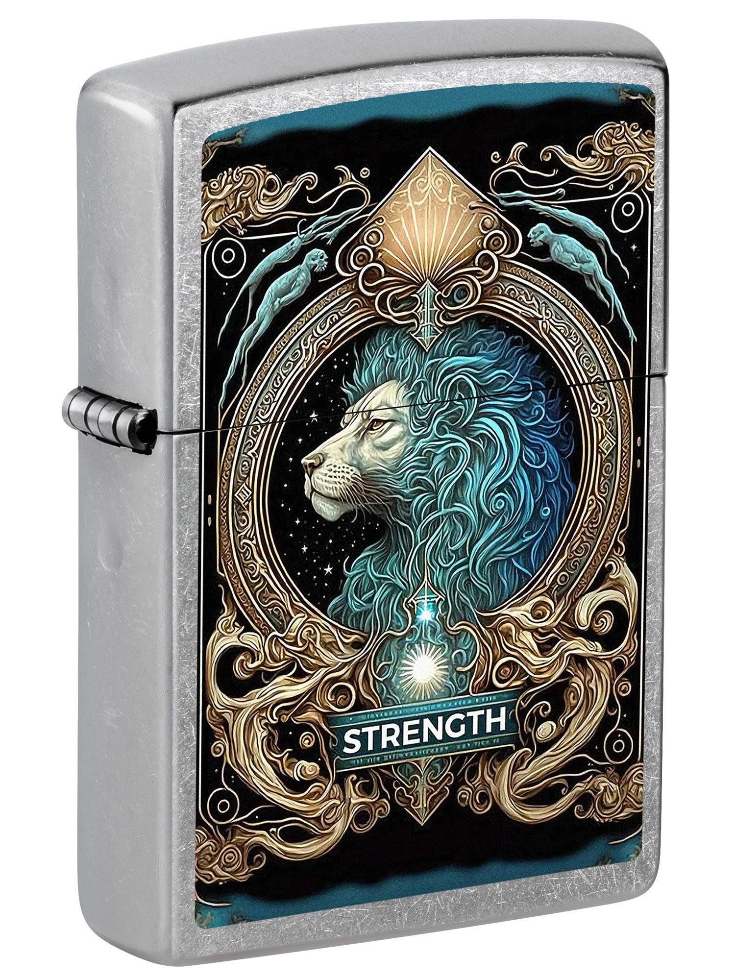 Zippo Lighter: Strength Tarot Card - Street Chrome 81704